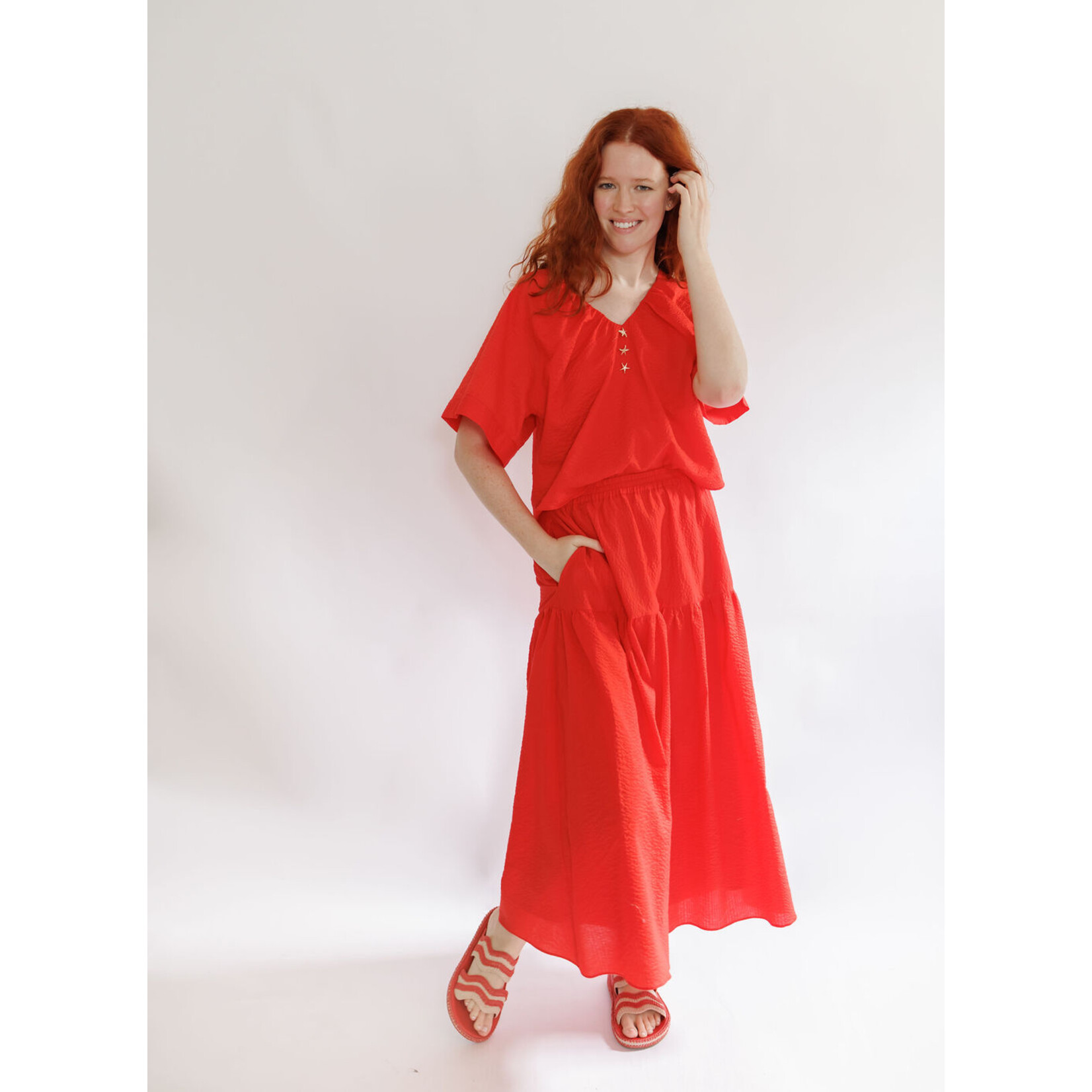 Lou Cherry Red Skirt