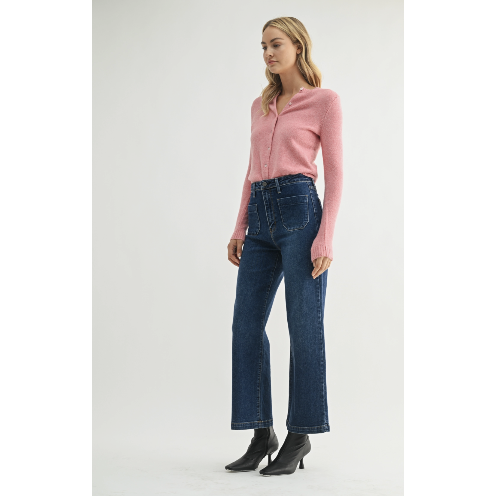 Dark Patch Pocket Wide Leg