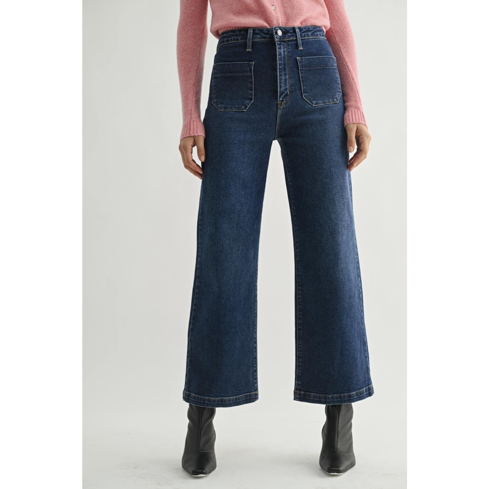 Dark Patch Pocket Wide Leg