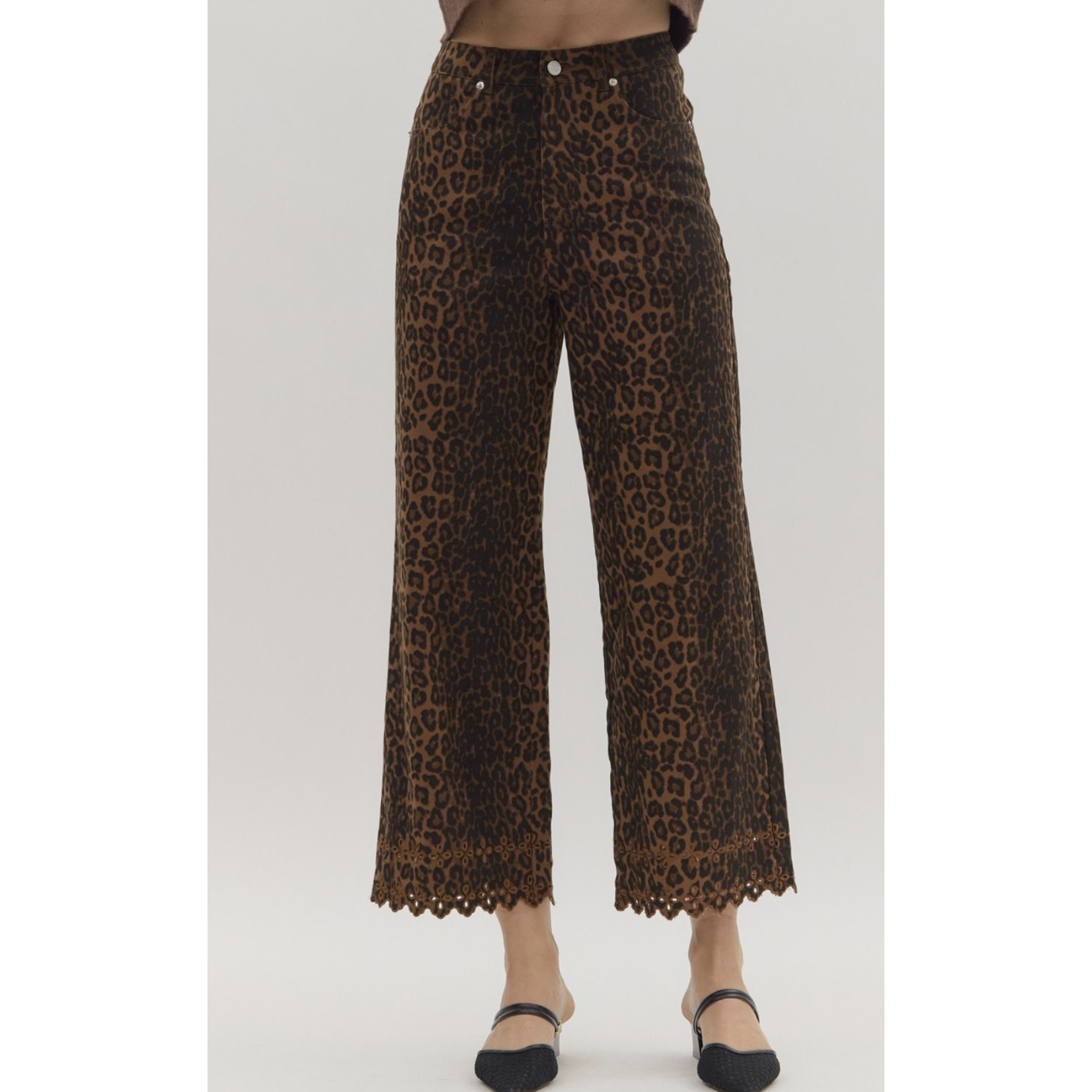 Leopard Embroidered Pants