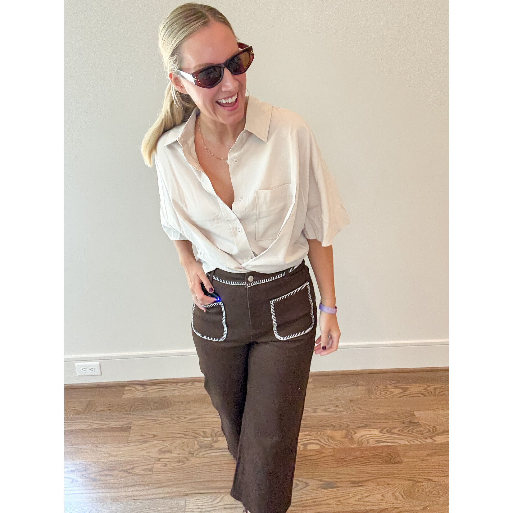 Heidi Cropped Button Down