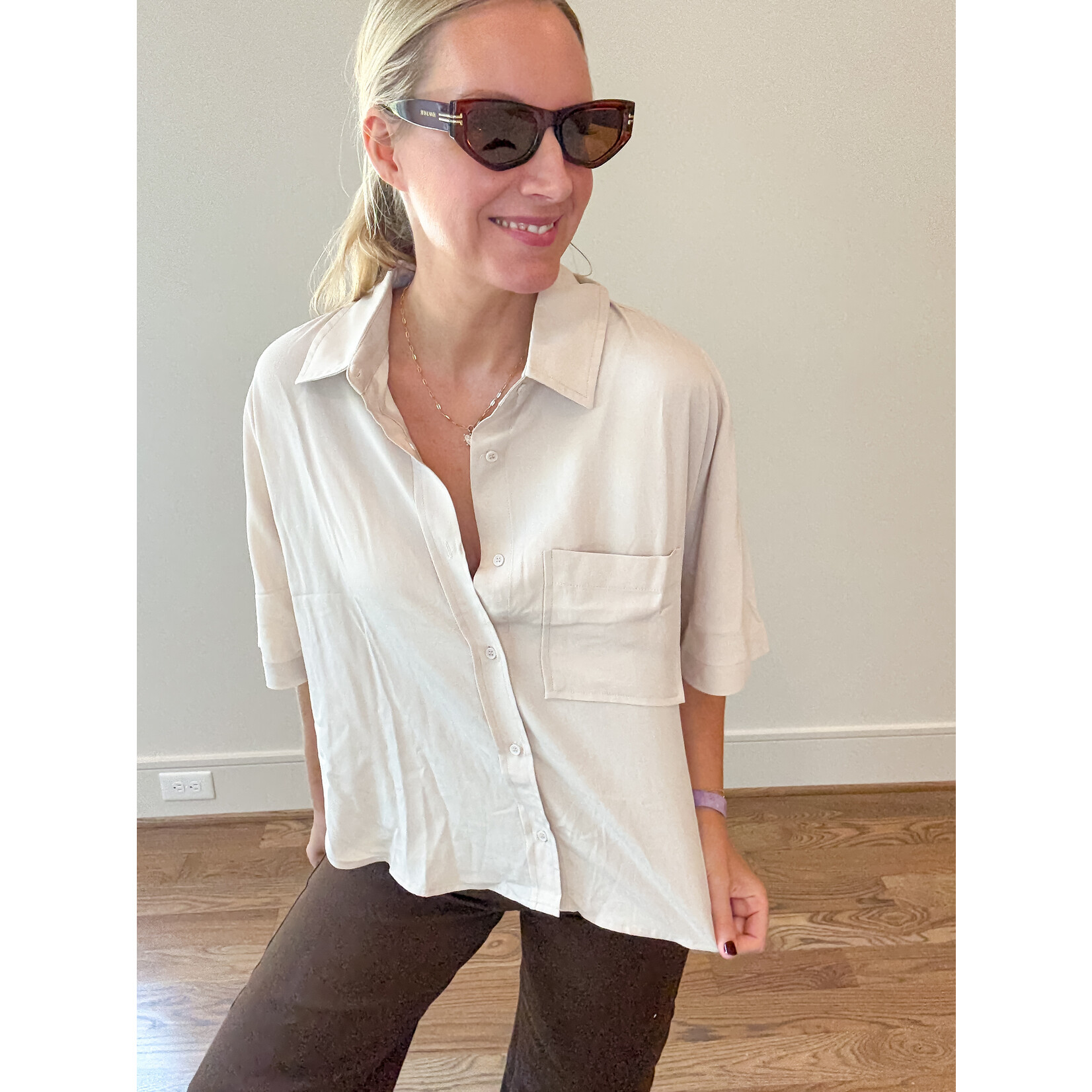 Heidi Cropped Button Down