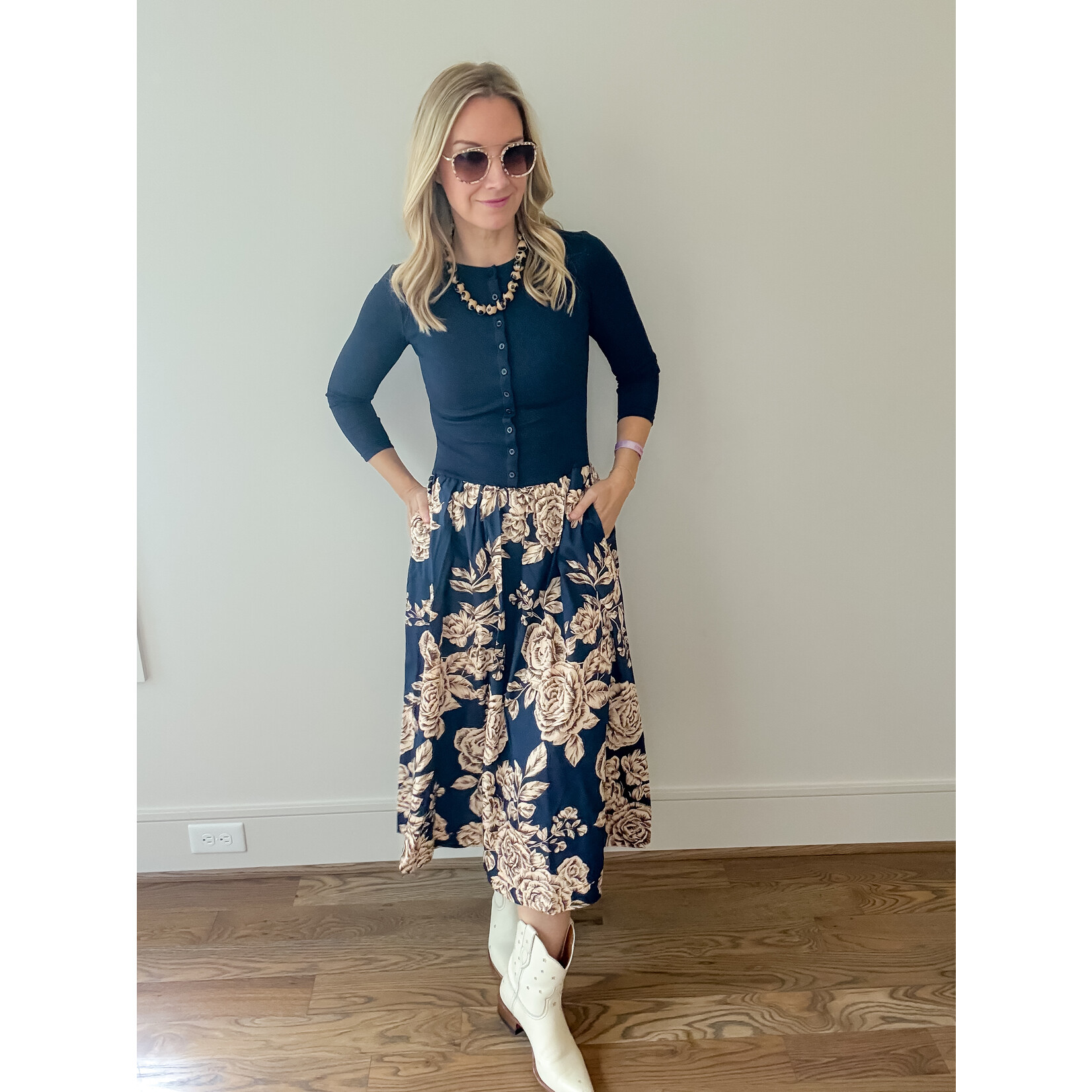 Kristin Midnight Floral Dress