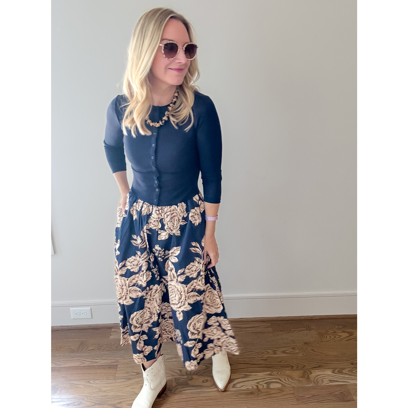 Kristin Midnight Floral Dress