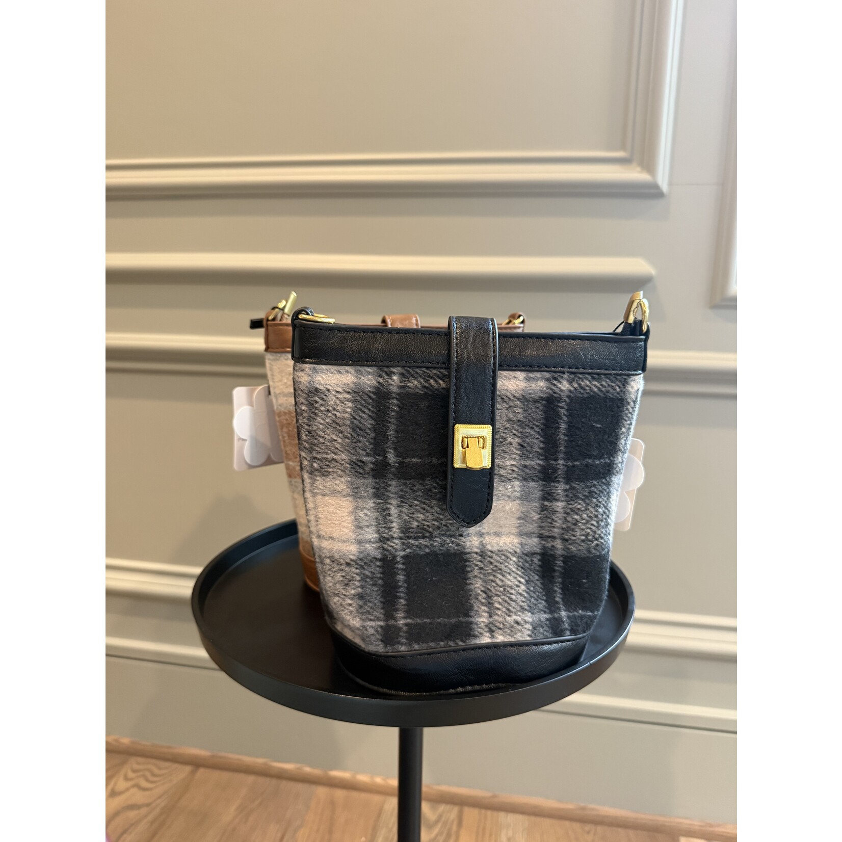 Landen Plaid Bucket Crossbody
