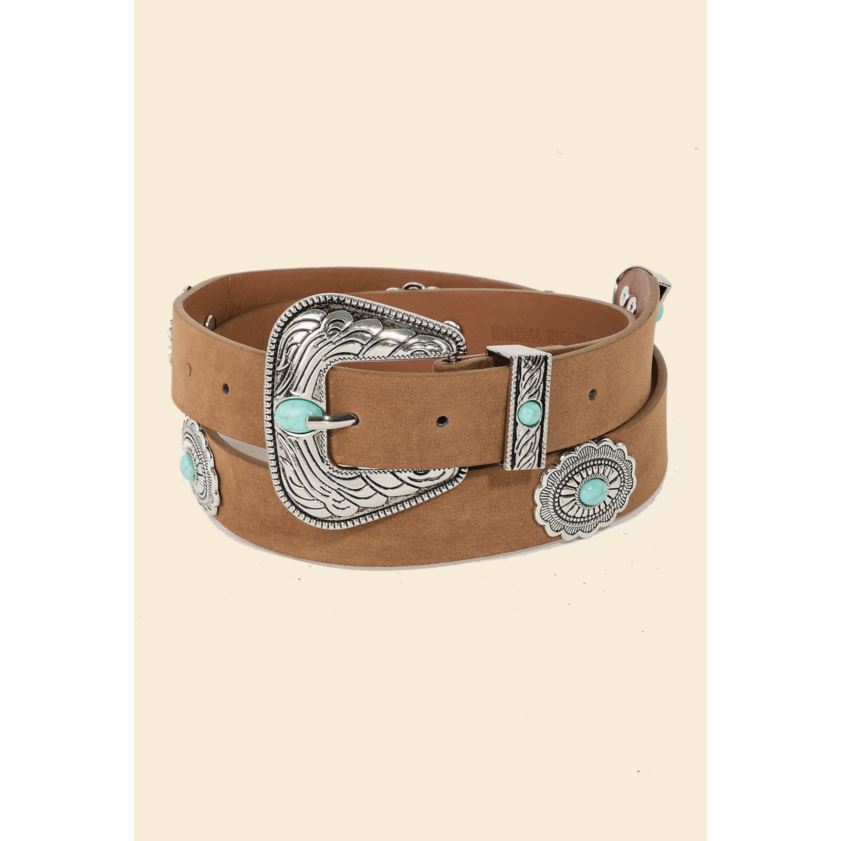 Turq Suede Concho Belt