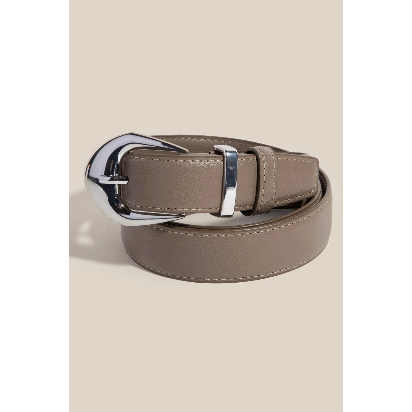 Double Stitch Gray/Silver Belt