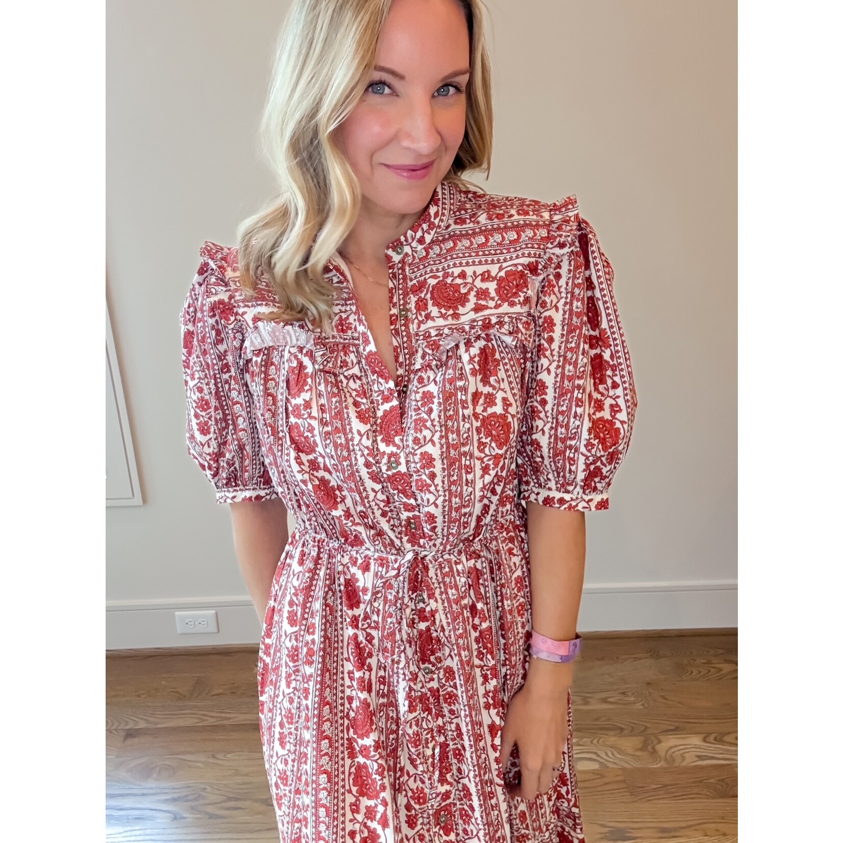 Polly Red Floral Dress