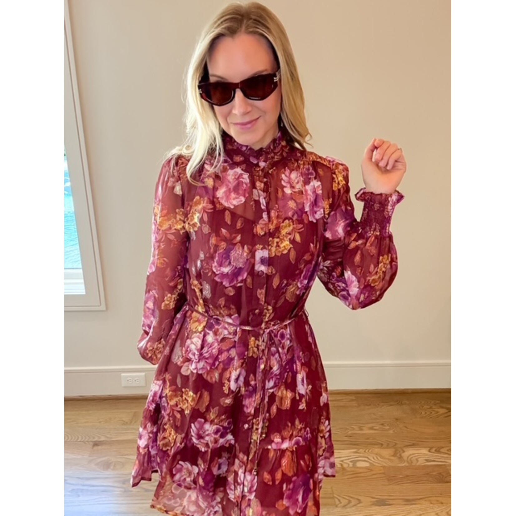 Abby Wine Ruffle Mini