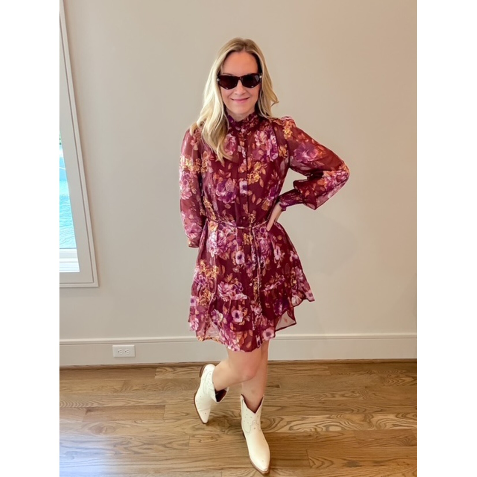 Abby Wine Ruffle Mini