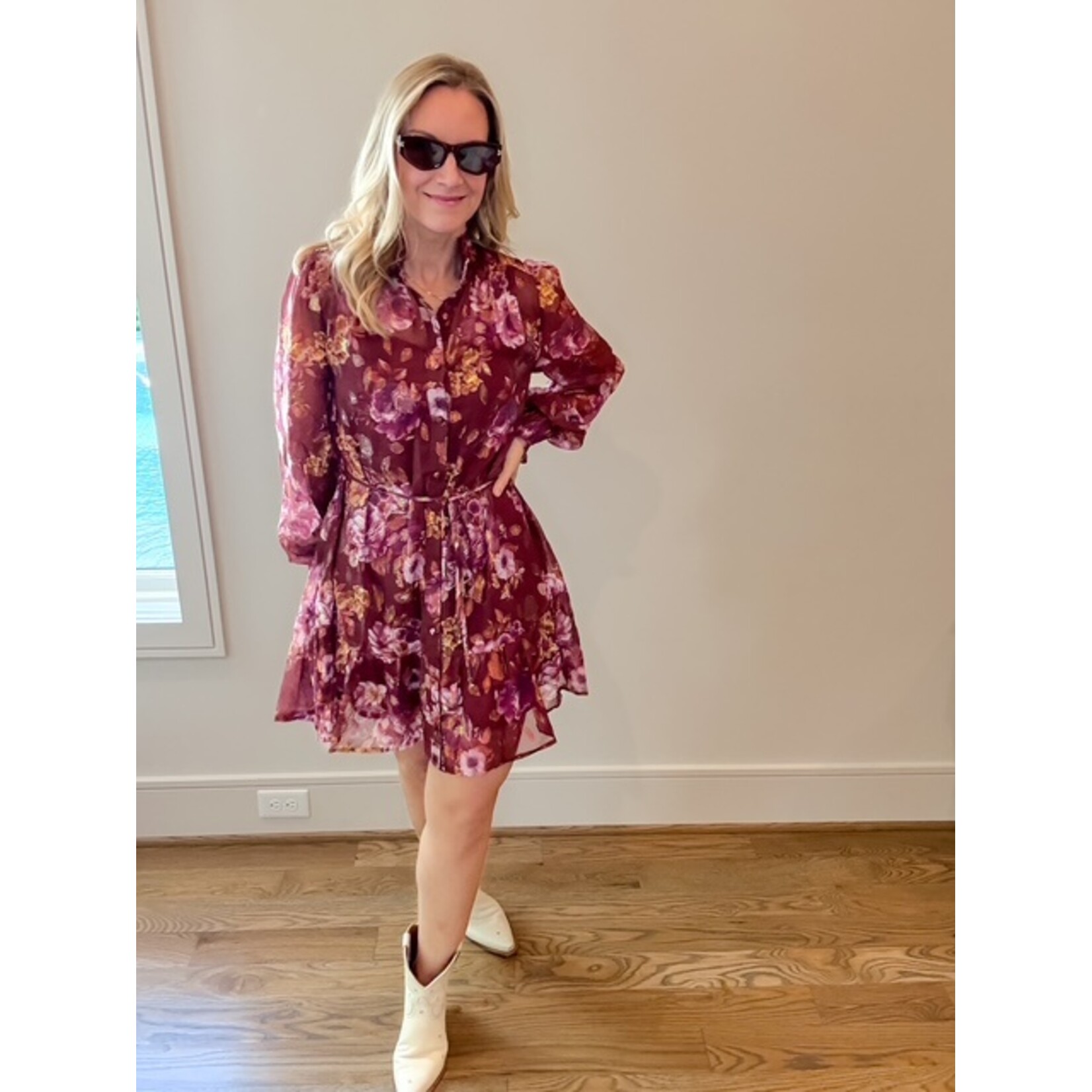 Abby Wine Ruffle Mini