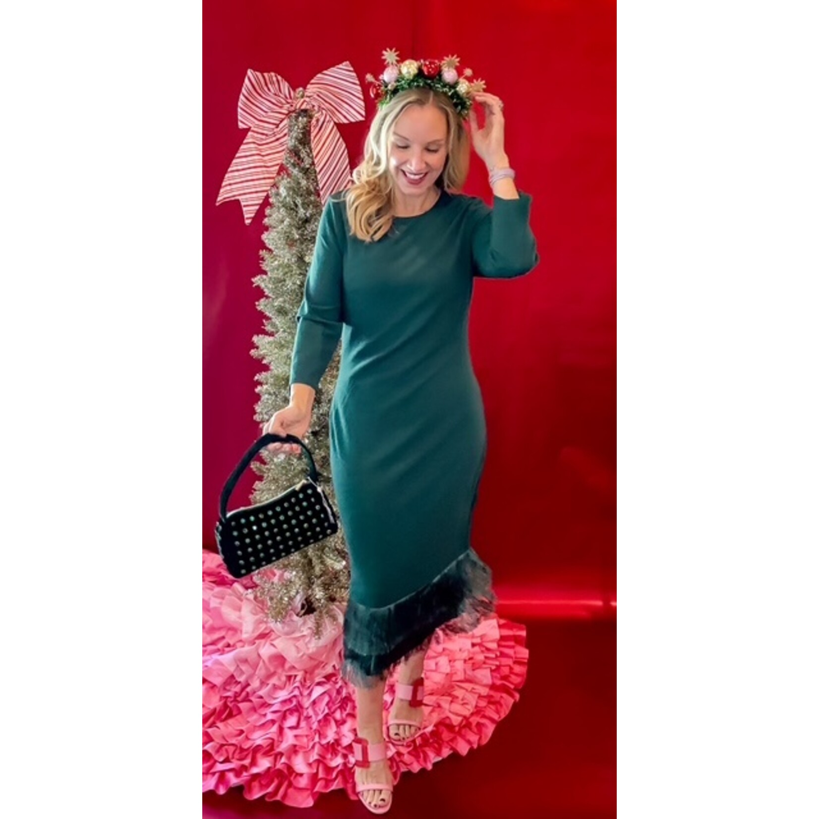 Yelena Emerald Fringe Midi