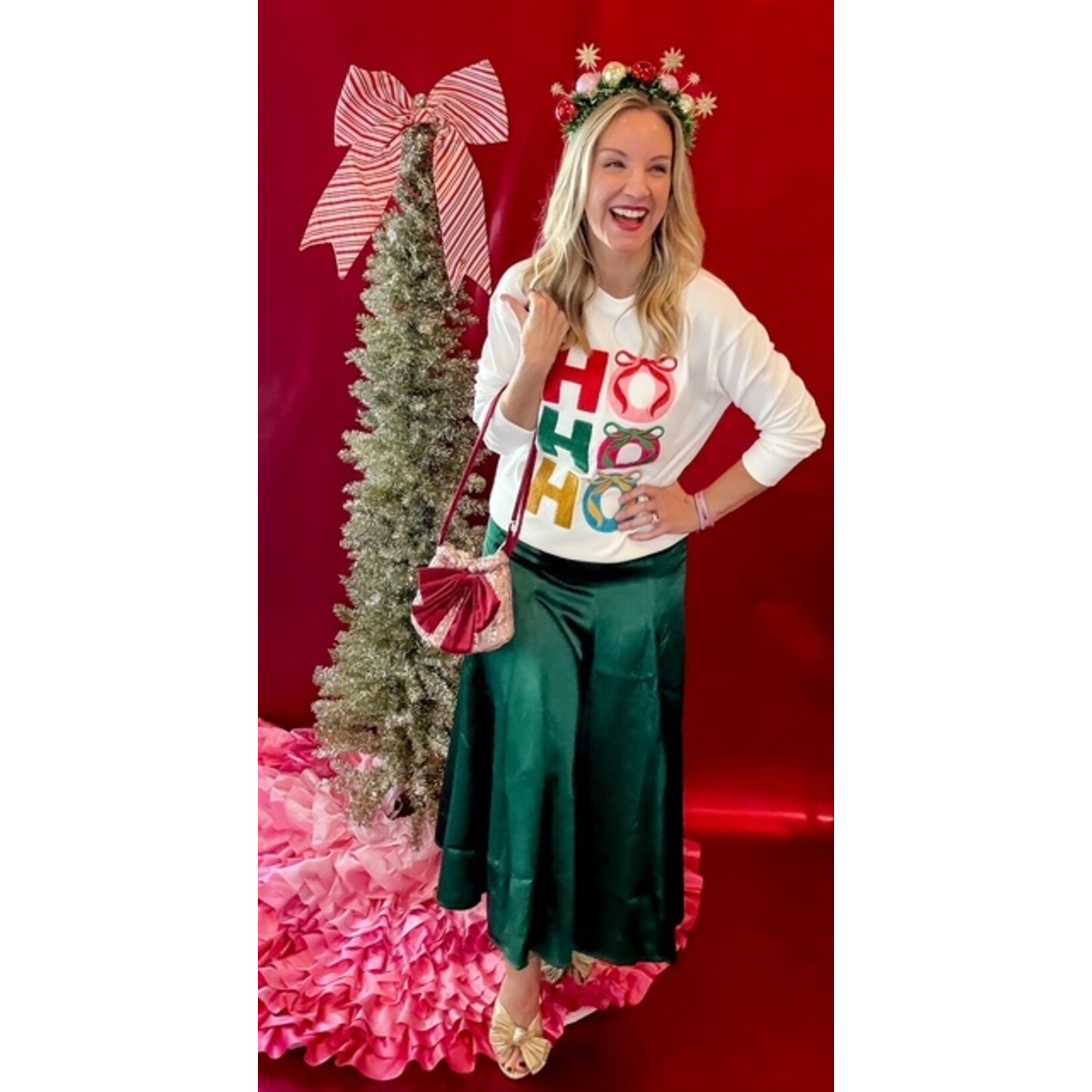 Ho Ho Ho Bows Sweater