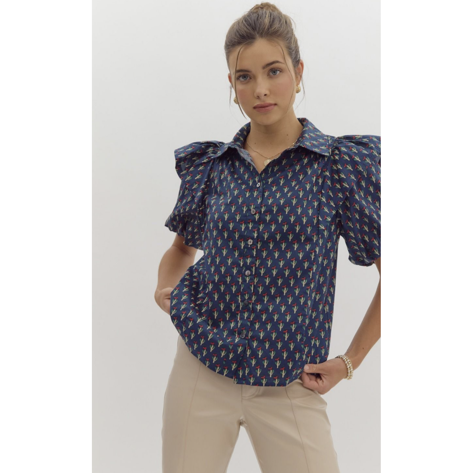 Raya Navy Floral Top