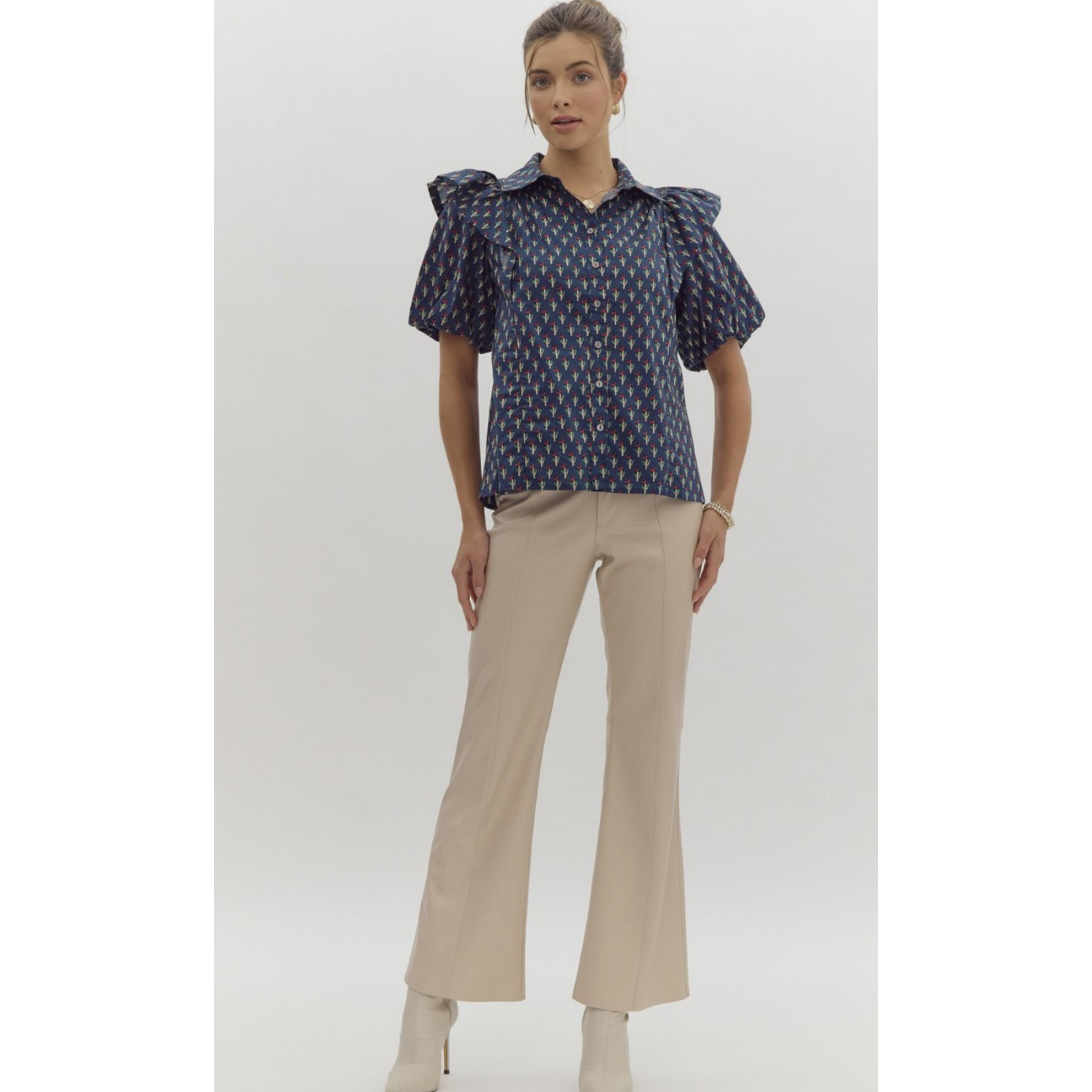 Raya Navy Floral Top