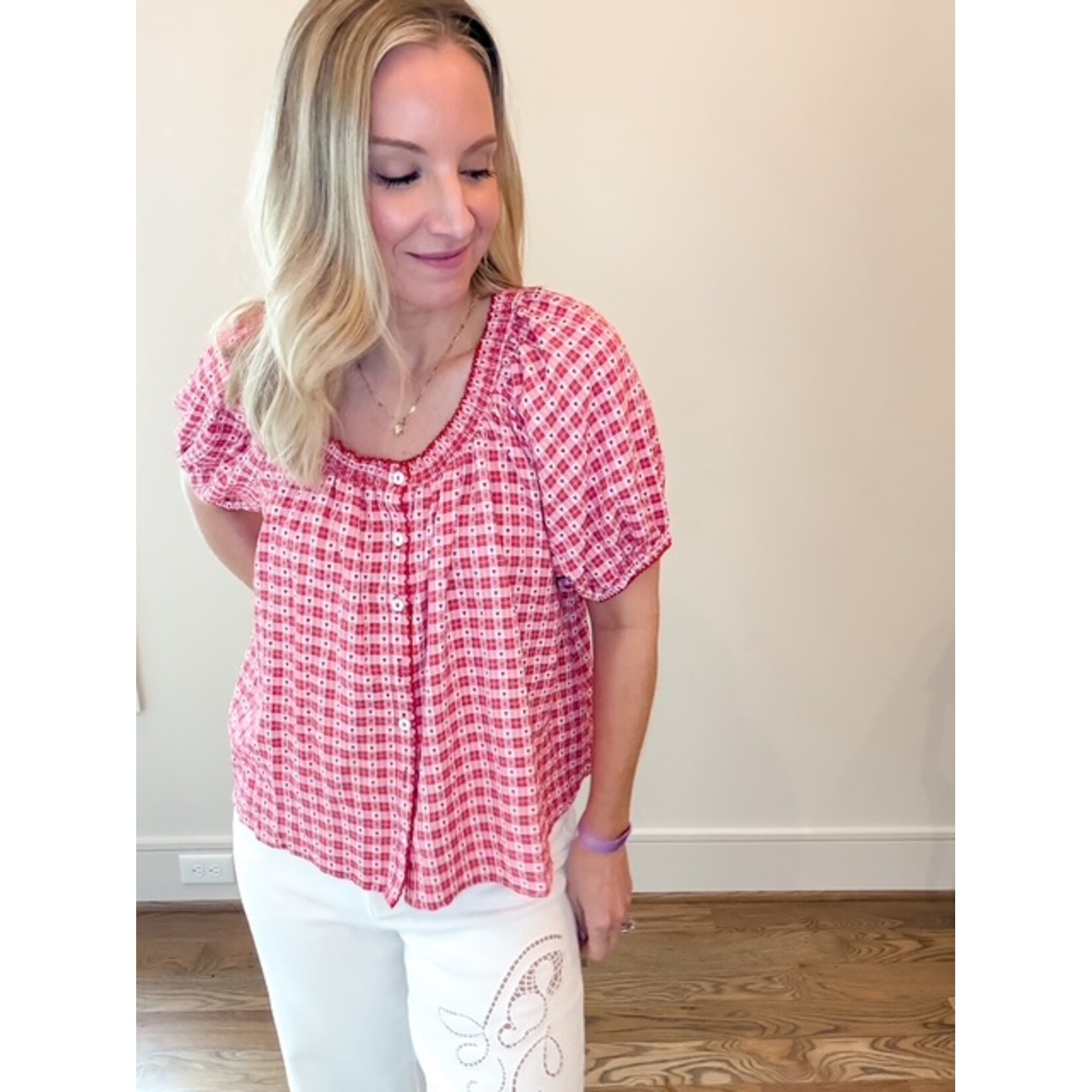 Bella Gingham Heart Top