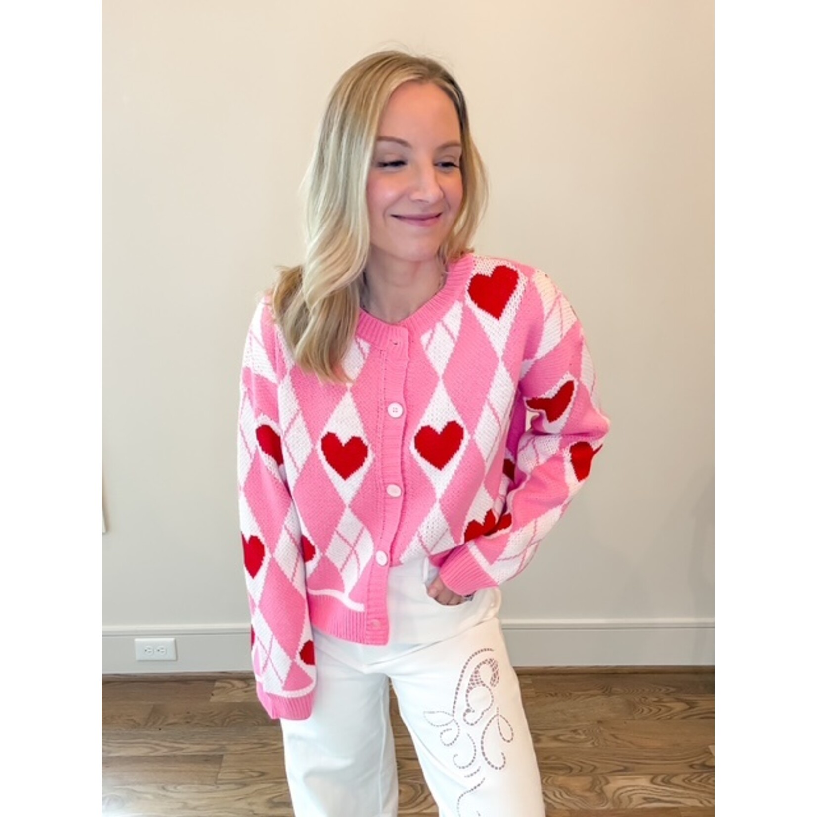 Argyle Heart Cardigan