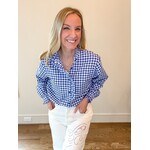 Gingham Ruffle Button Down