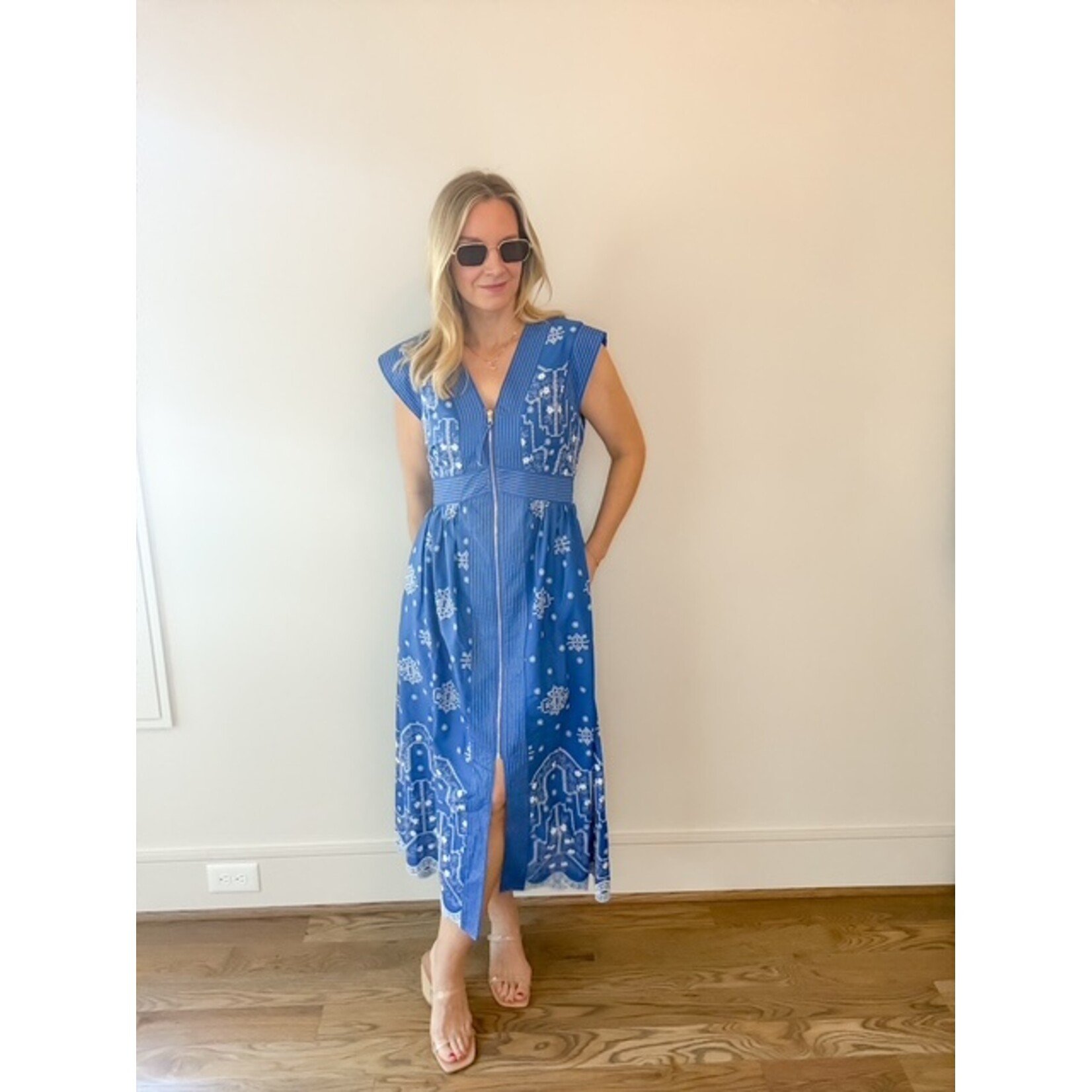 Lily Embroidered Zip Dress