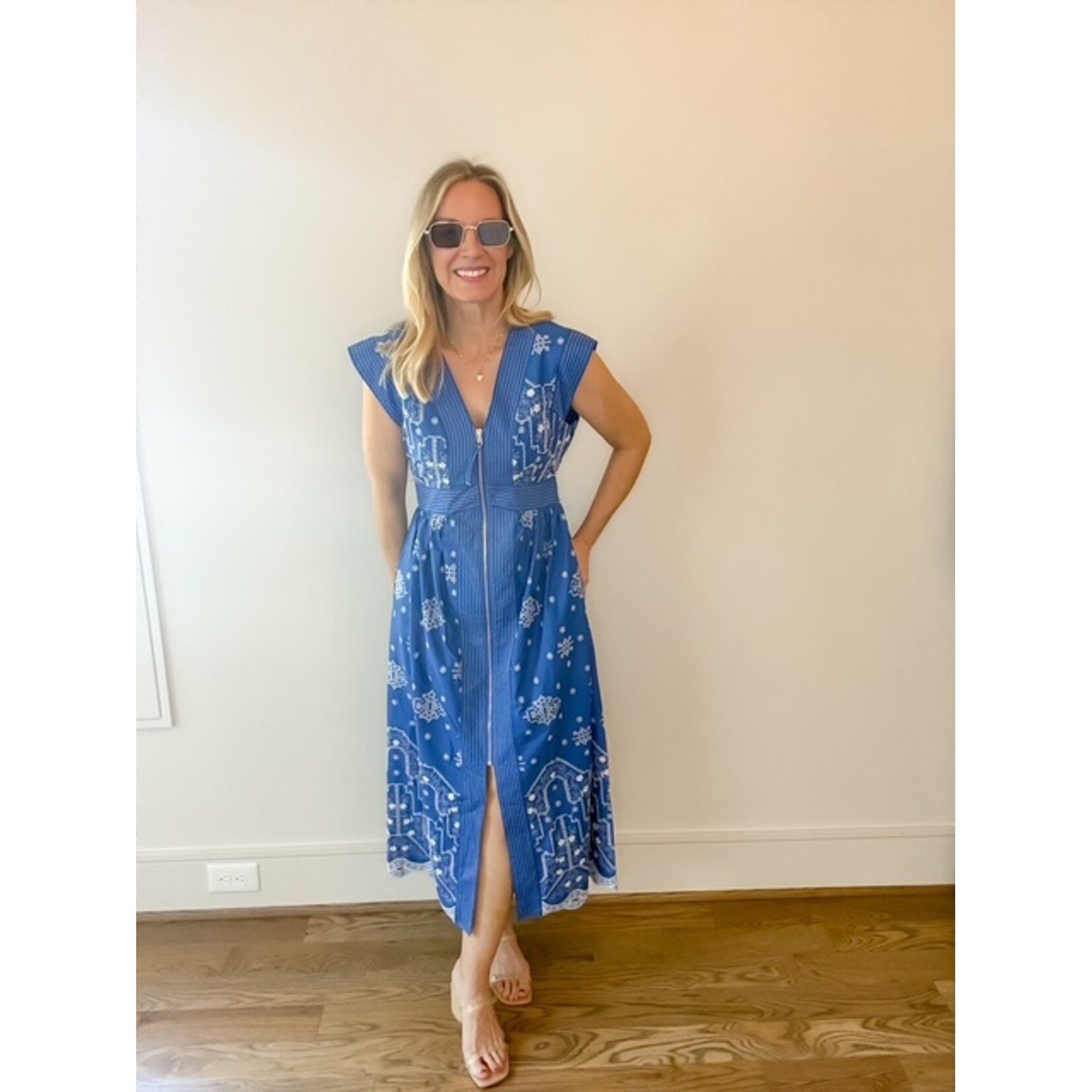 Lily Embroidered Zip Dress