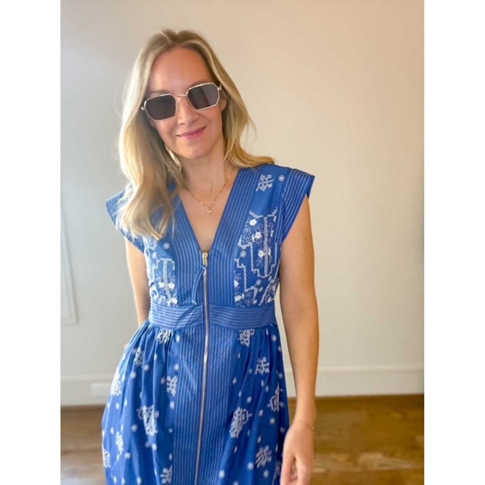 Lily Embroidered Zip Dress