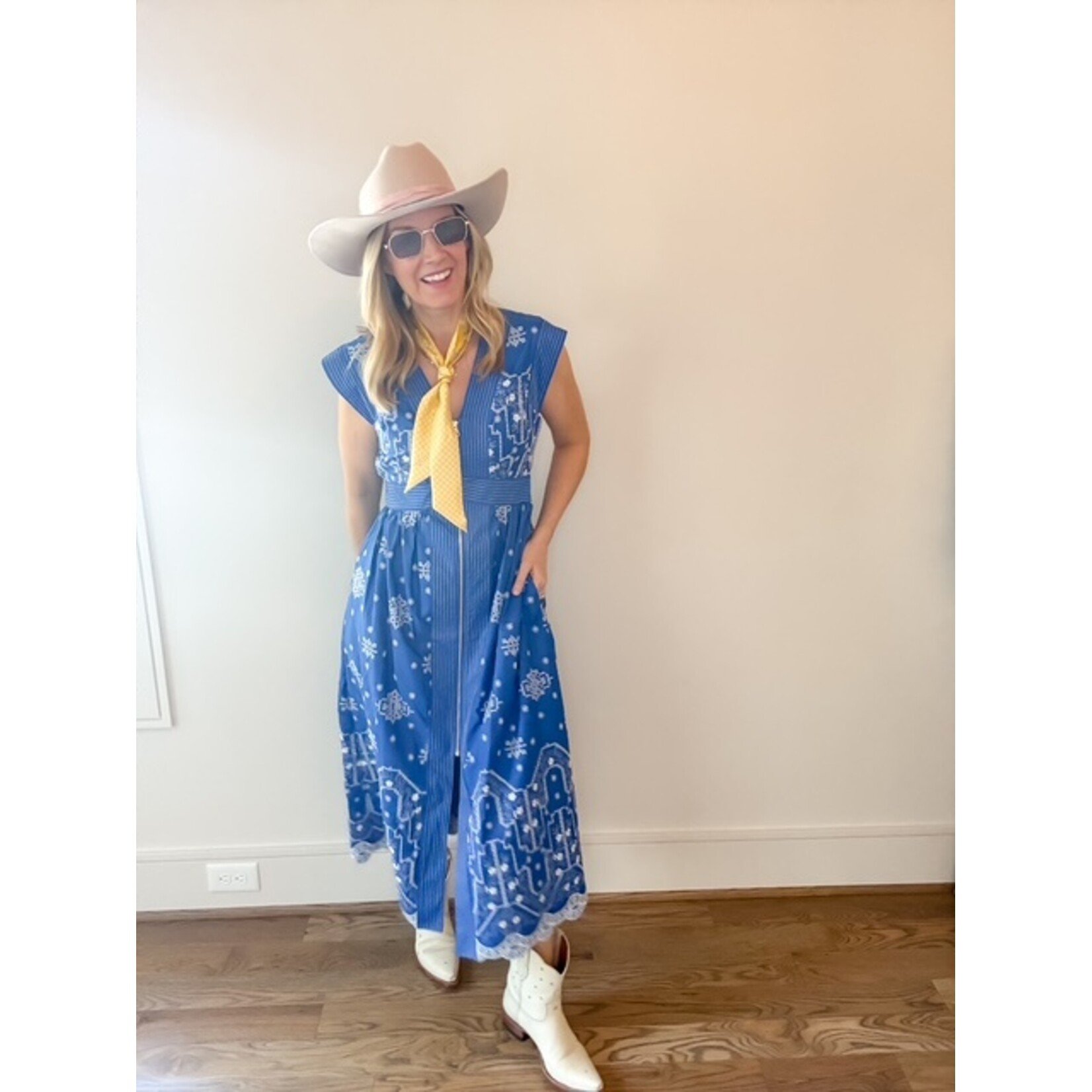 Lily Embroidered Zip Dress