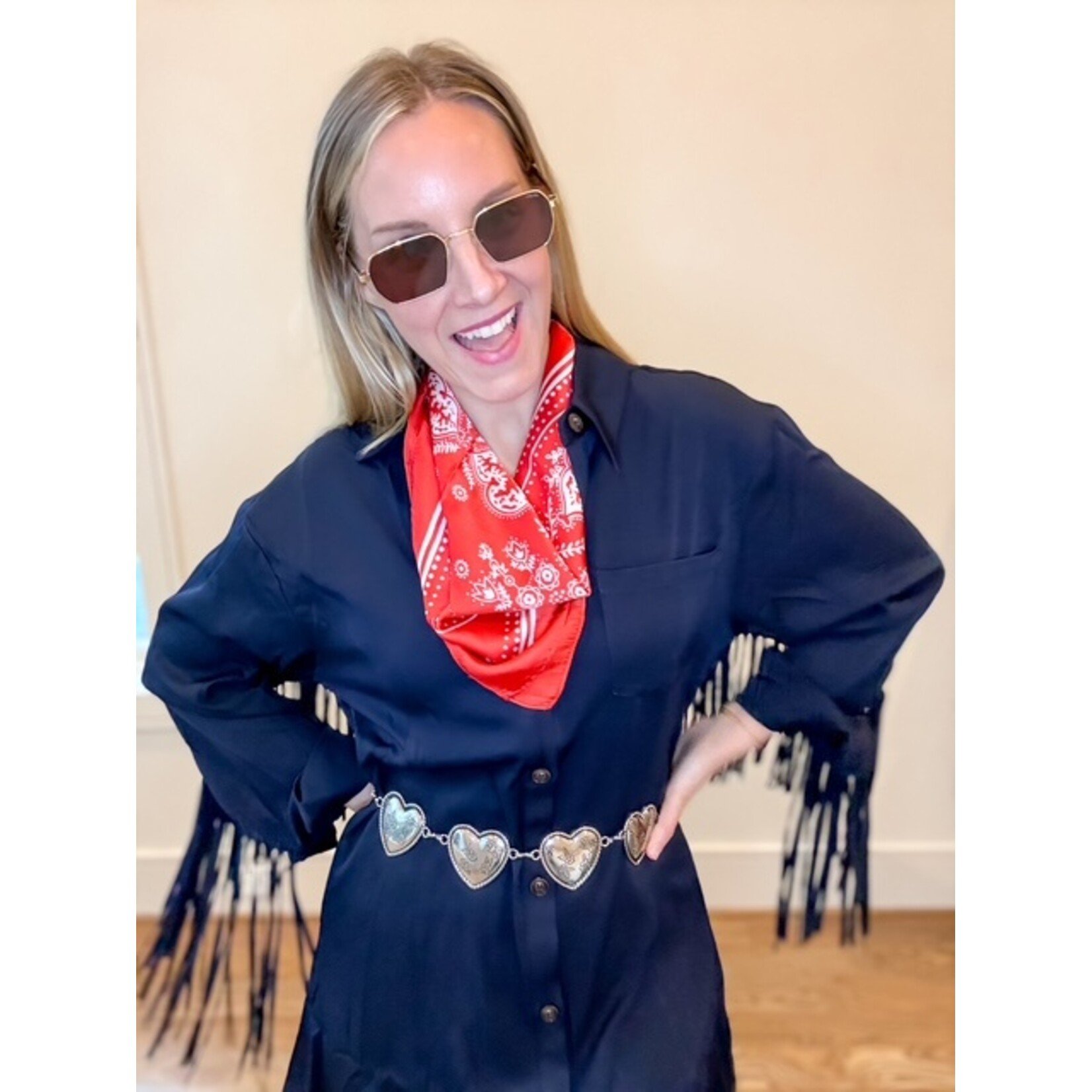 Wynona Fringe Dress Navy