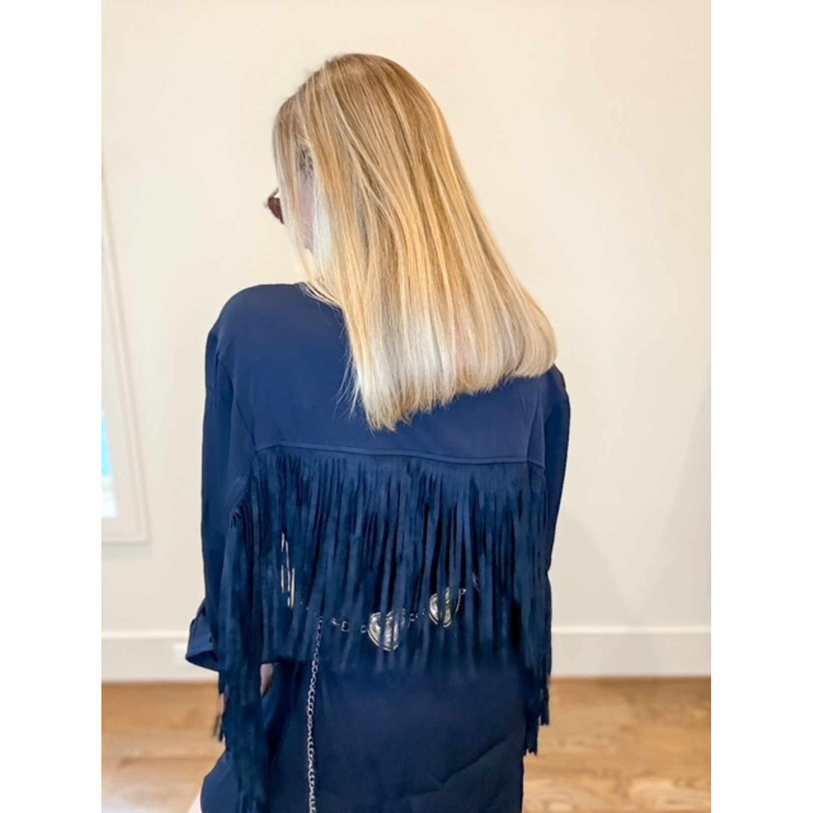 Wynona Fringe Dress Navy