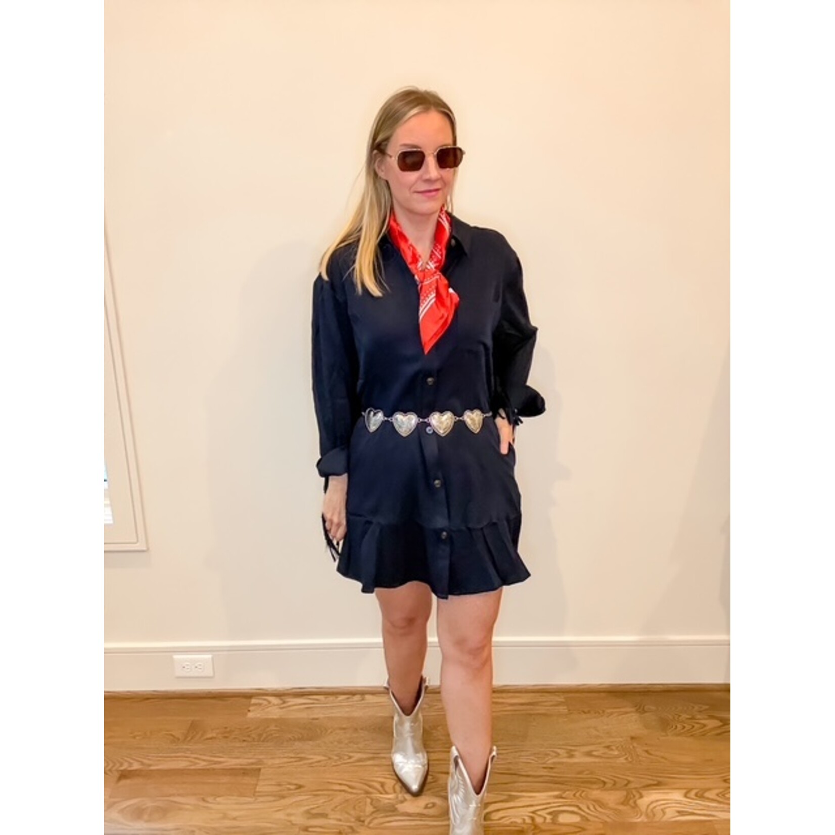 Wynona Fringe Dress Navy