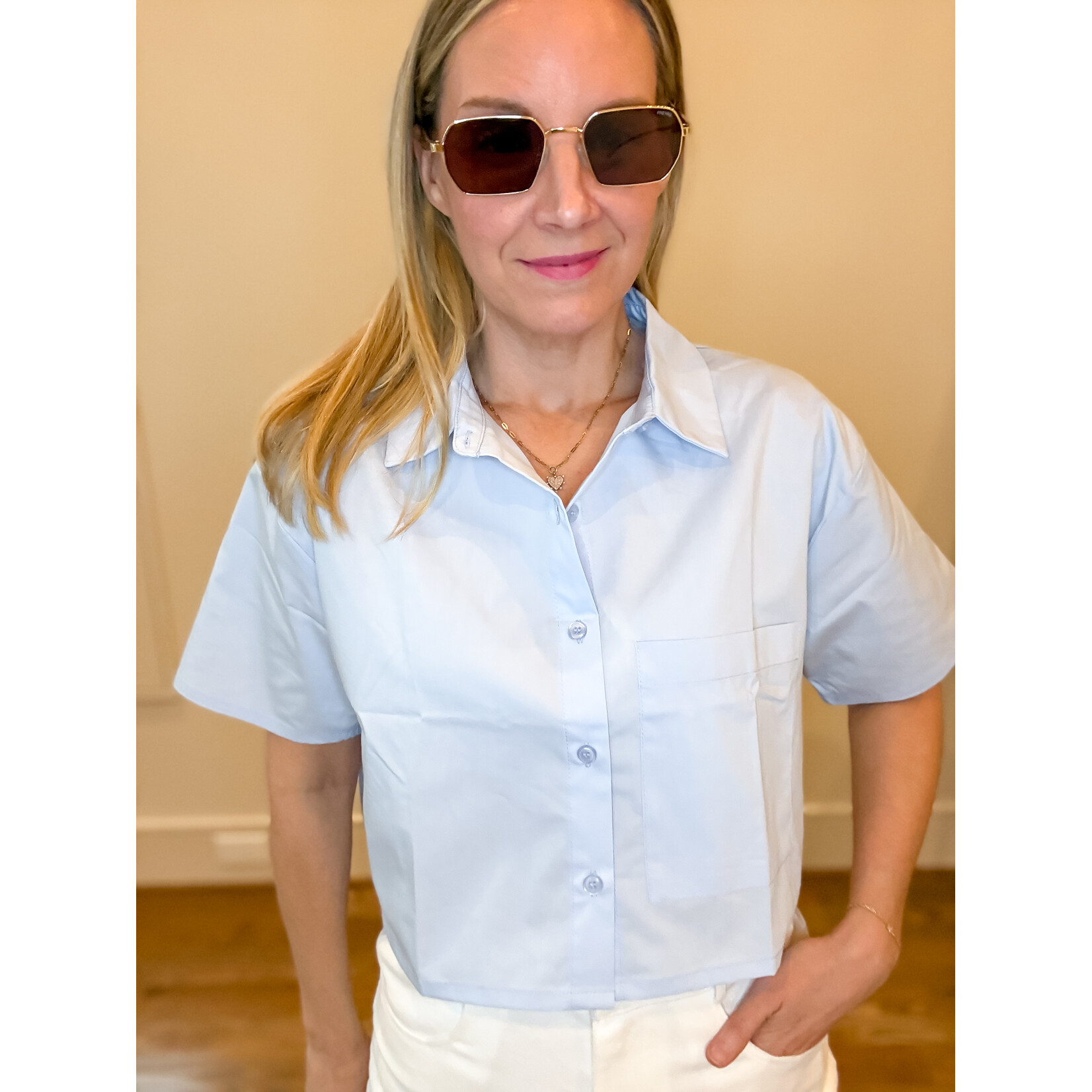 Jamie SS Cropped Button Down