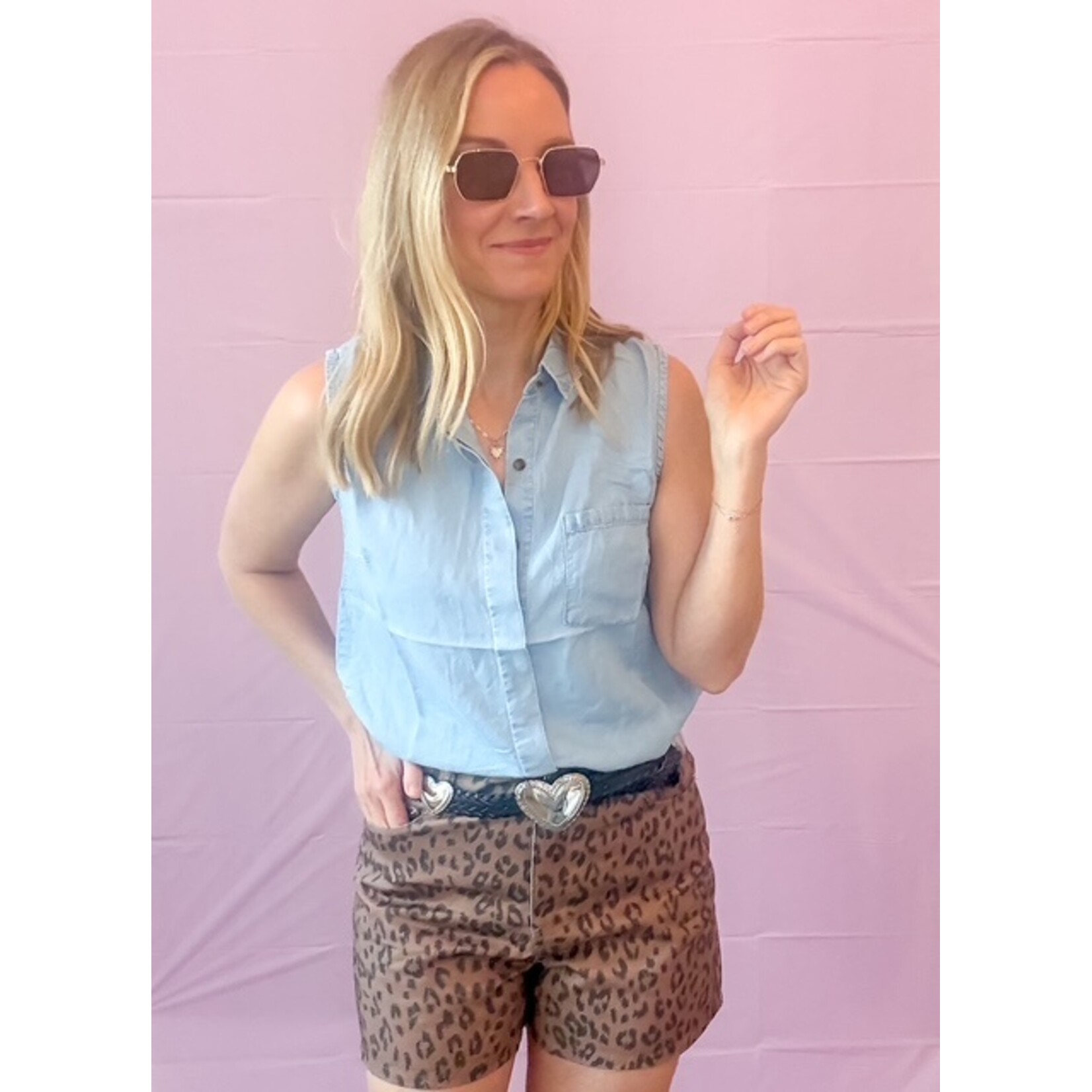 Reba Sleeveless Denim Top