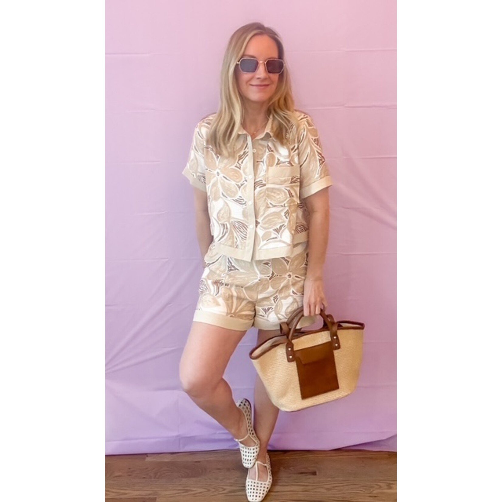 Amanda Taupe Button Down