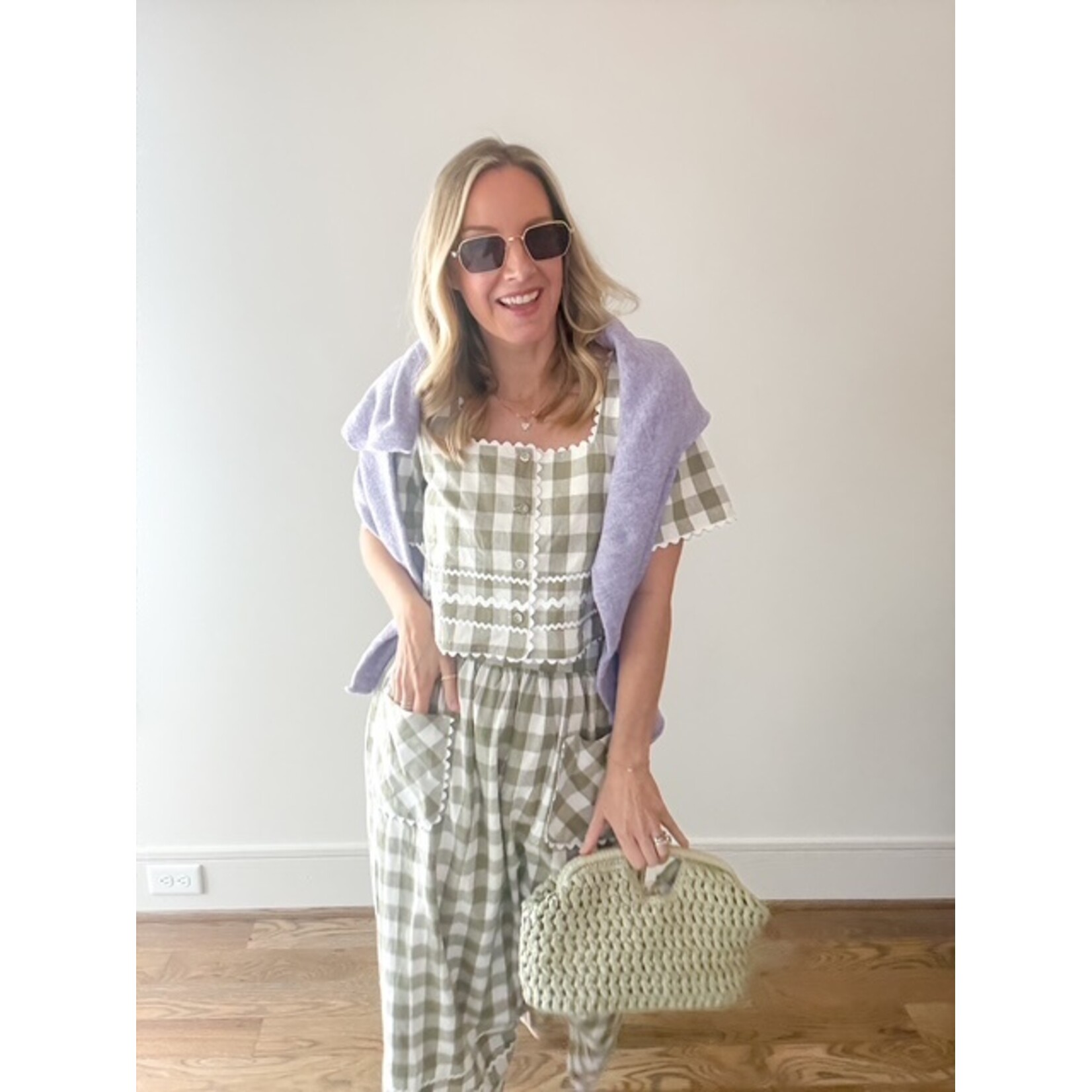 Lane Ric Rac Gingham Top