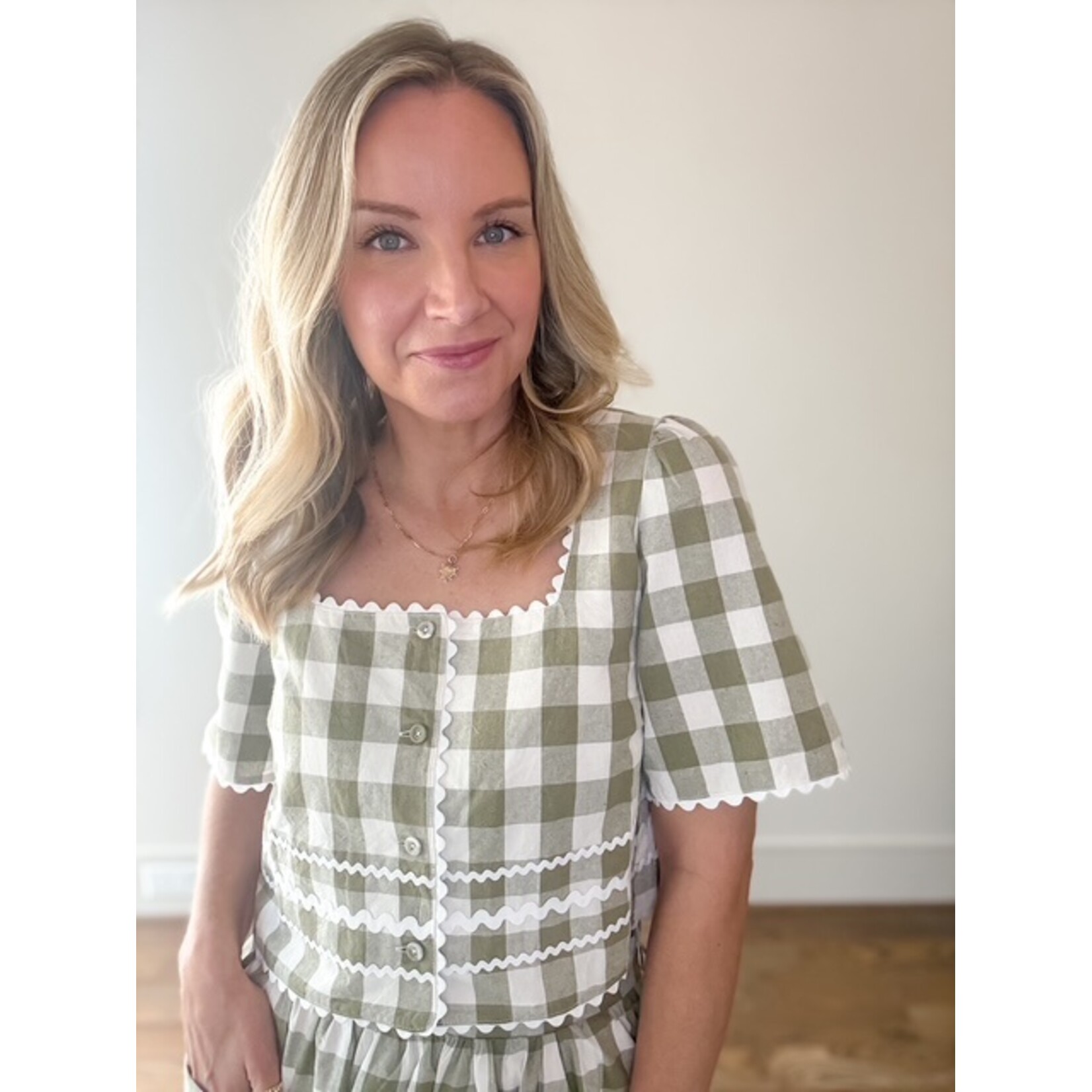 Lane Ric Rac Gingham Top