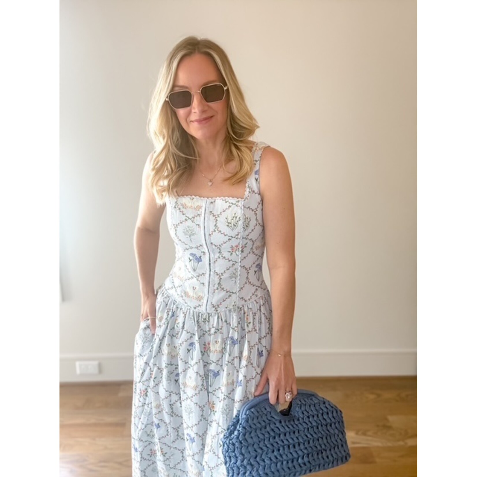 Aubrey Floral Lattice Dress