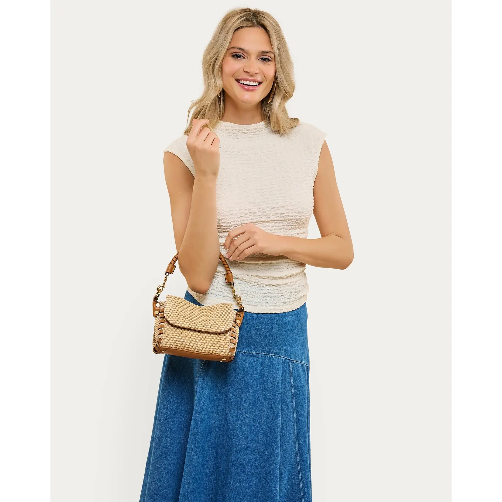Zen Mini Crossbody Rafia Latte