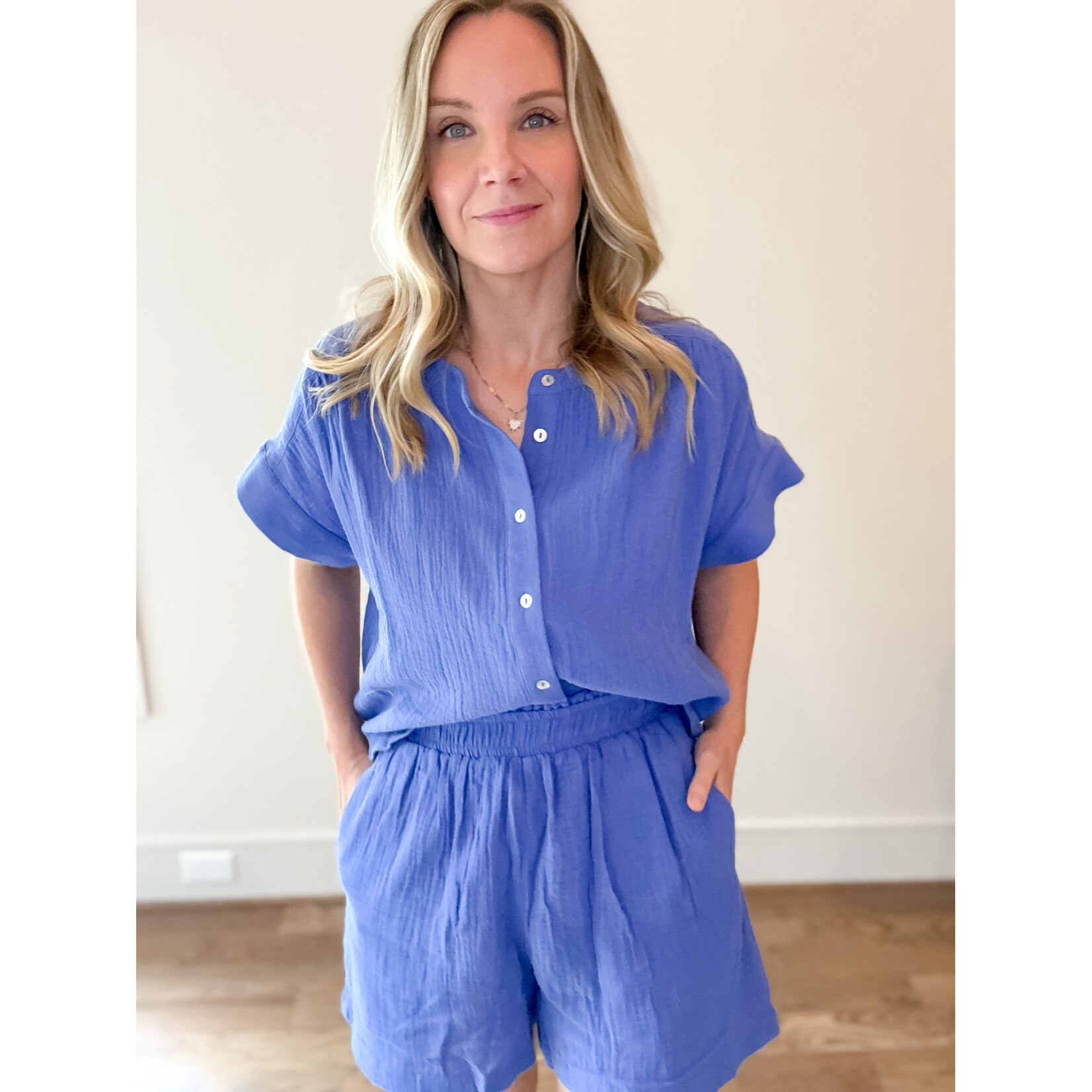 Easy Gauze Button Down Top