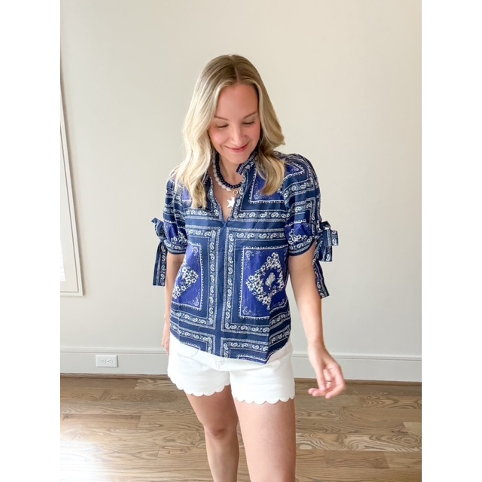 Americana Paisley Puff Sleeve