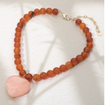Amber Chunky Heart Necklace