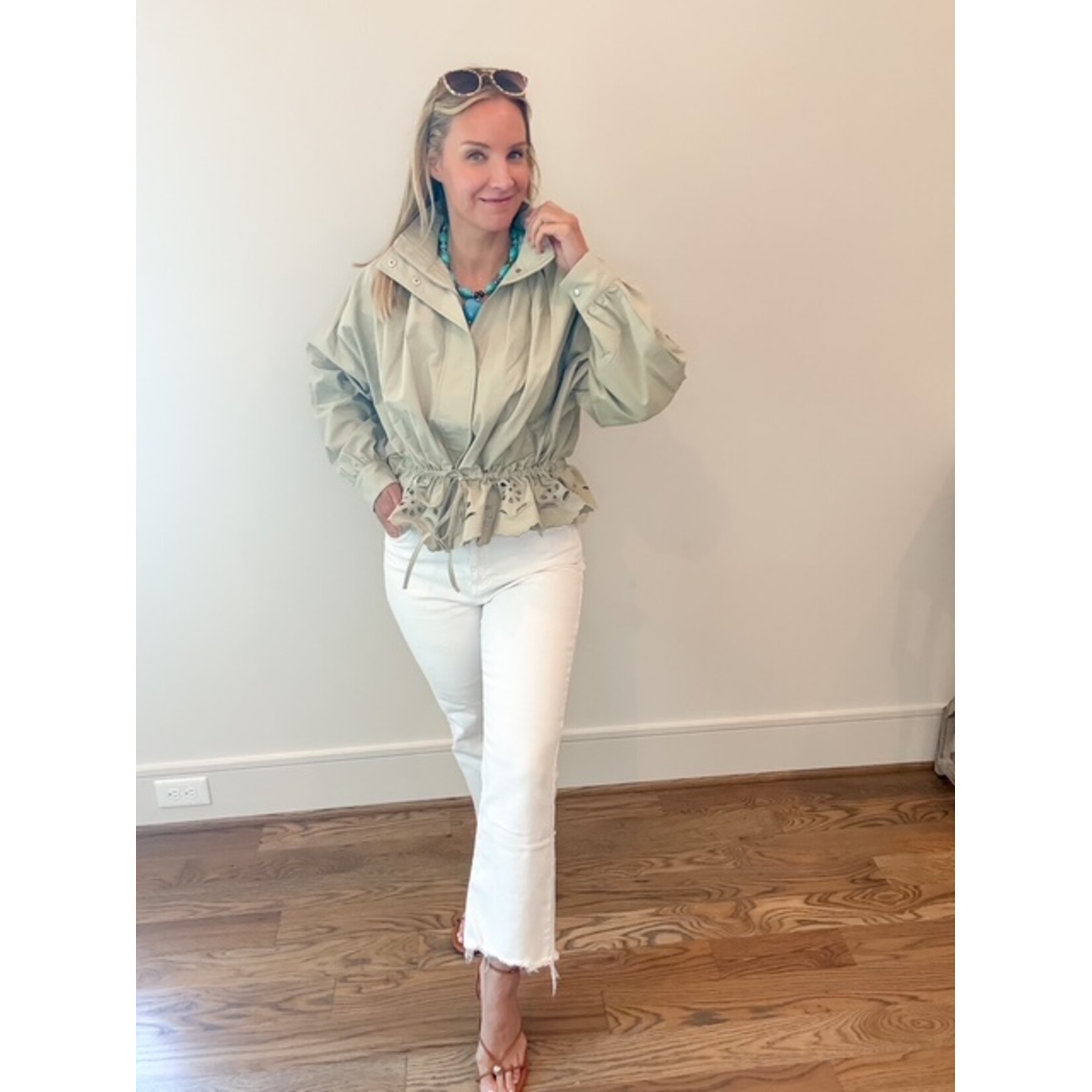 Eva Embroidered Crop Jacket