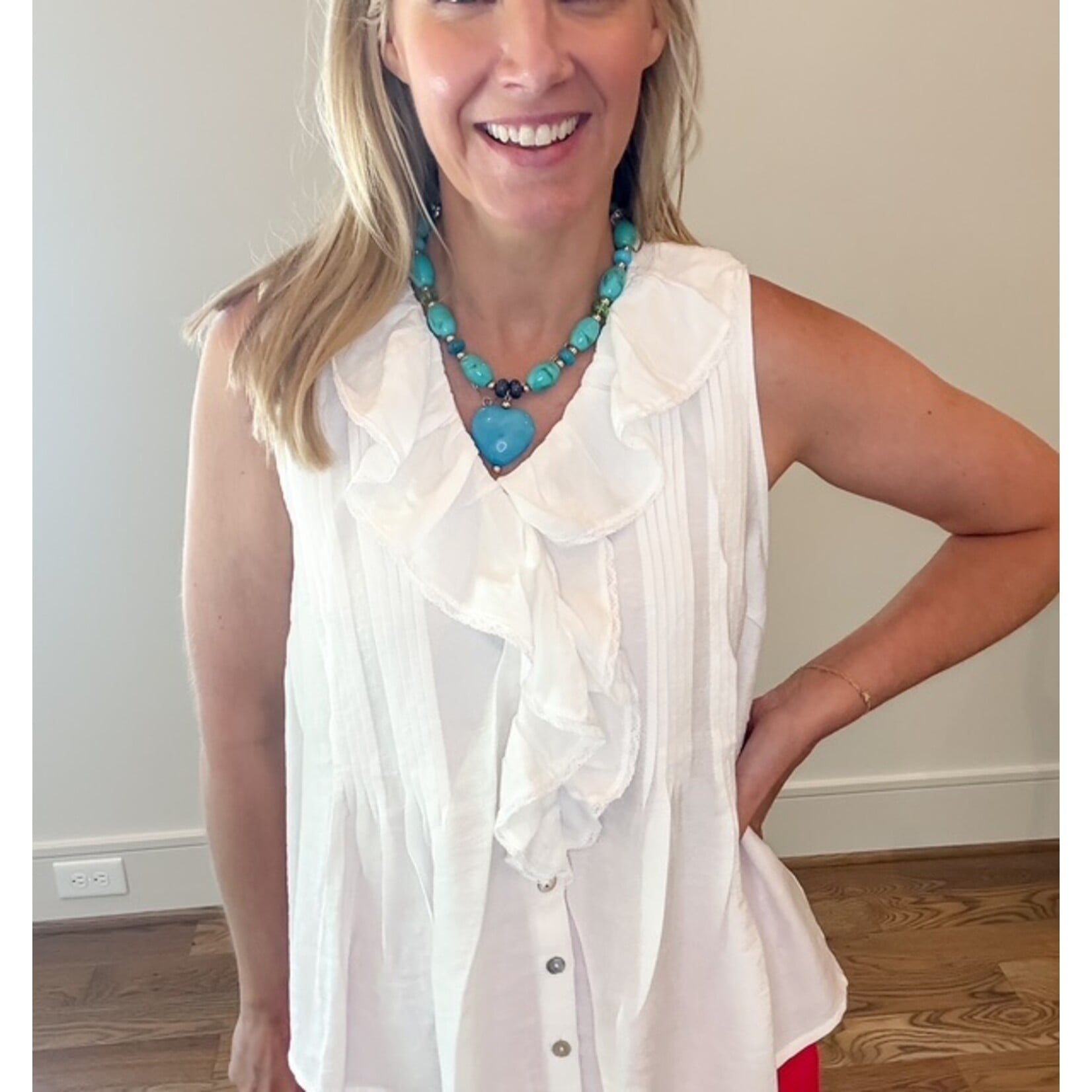 Turquoise Chunky Heart Necklace