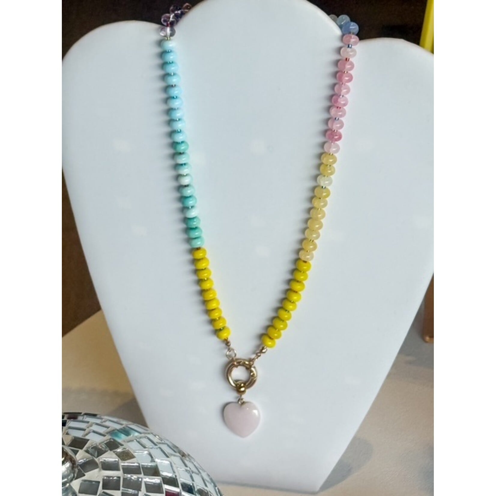 Natural Stone Heart Necklace