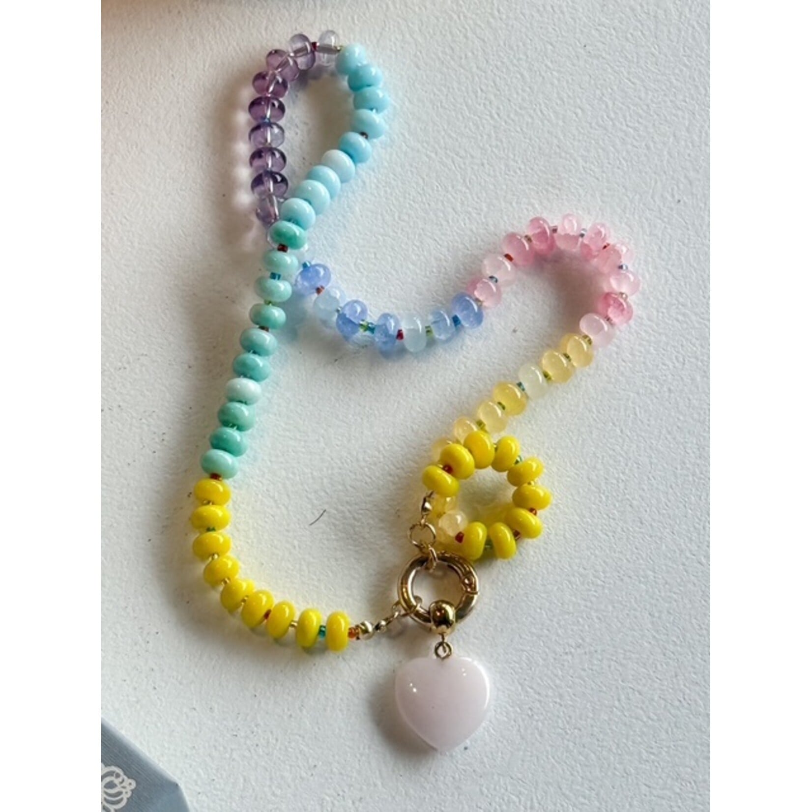 Natural Stone Heart Necklace