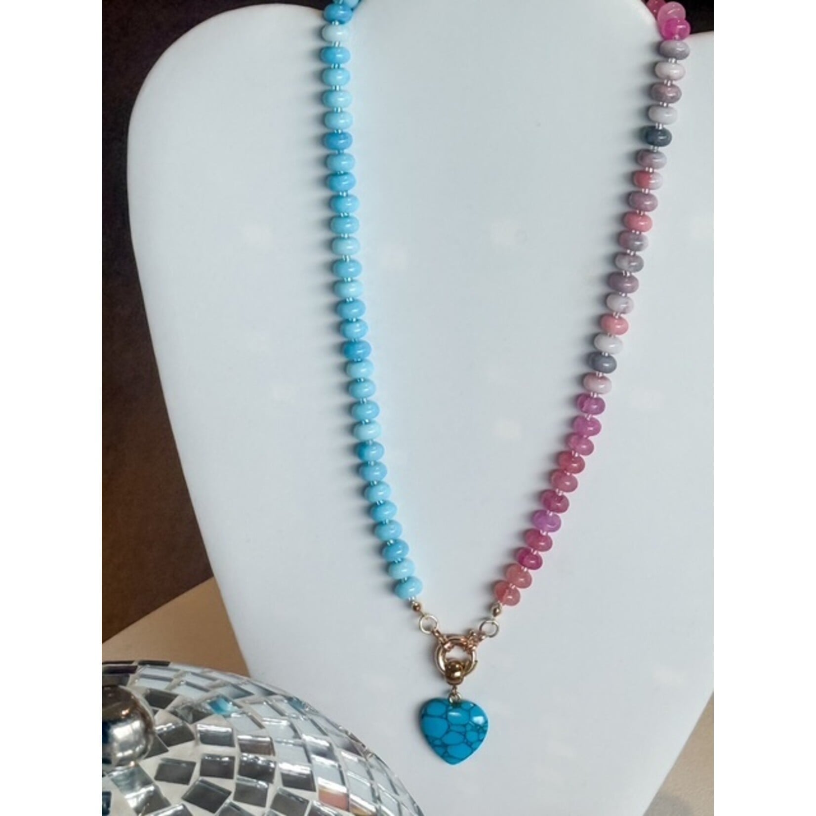 Natural Stone Heart Necklace