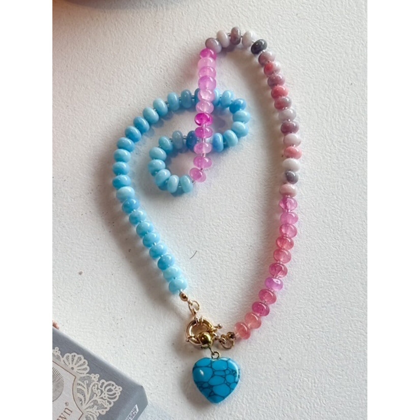 Natural Stone Heart Necklace