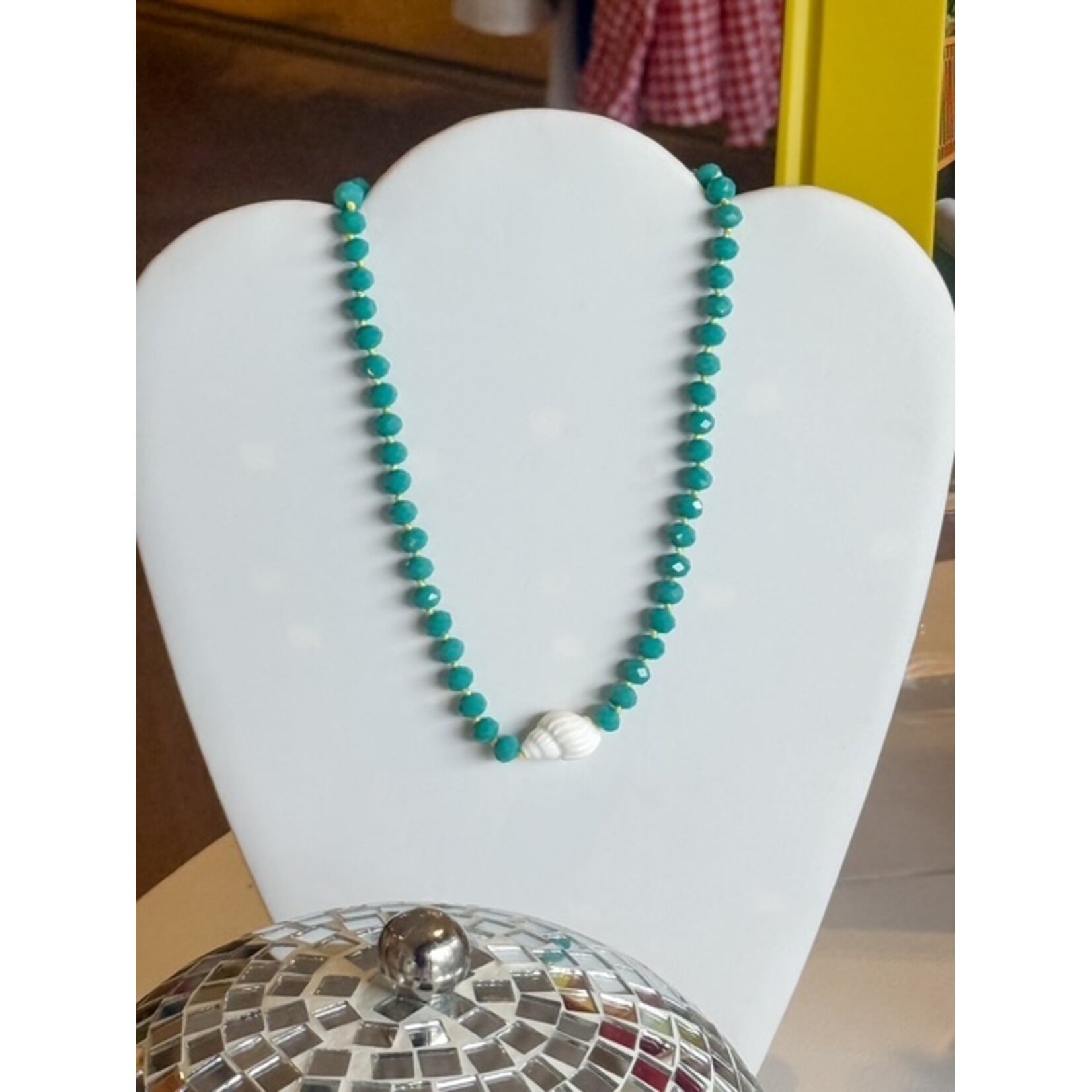 Shell Turq Beaded Necklace