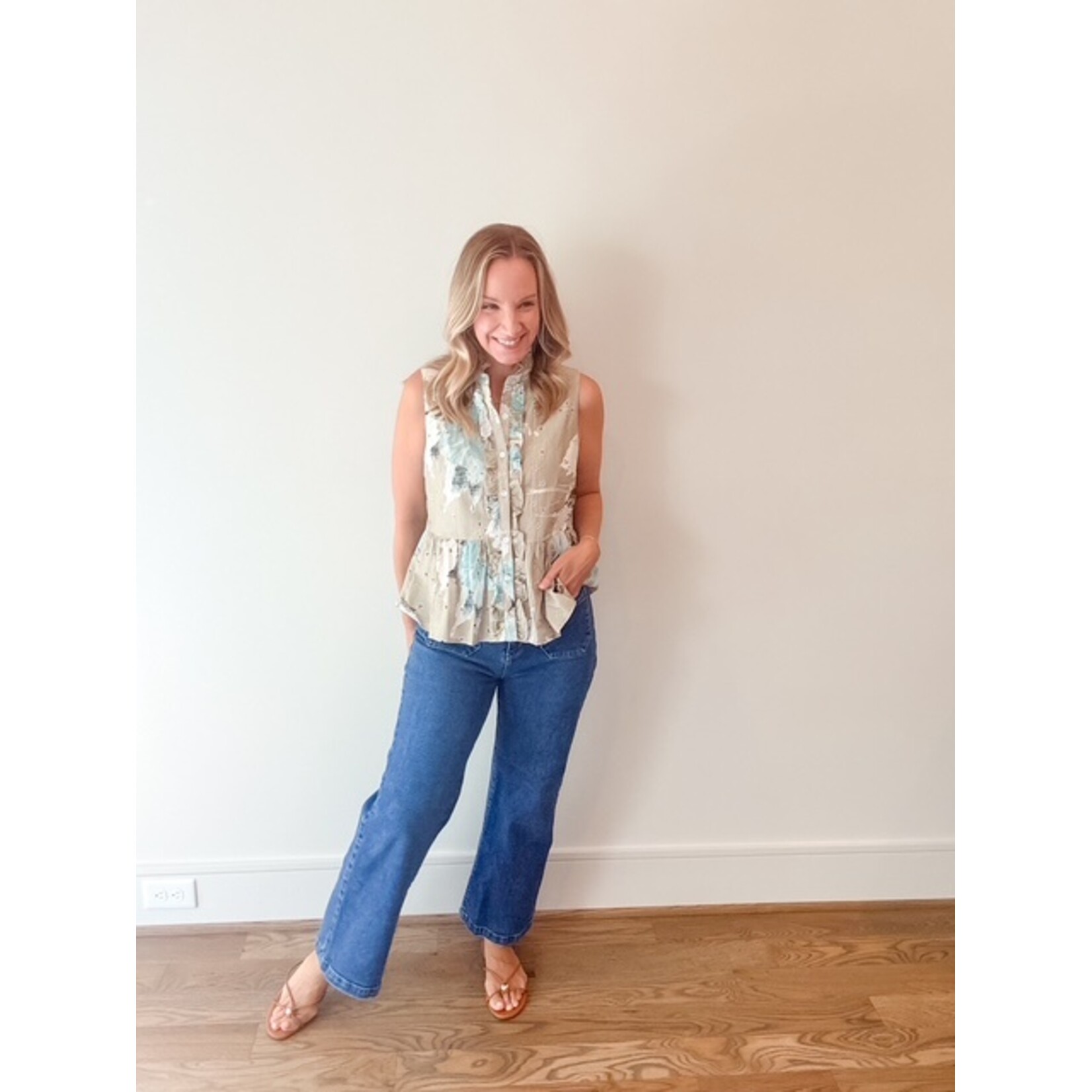 Jullian Olive Floral Top