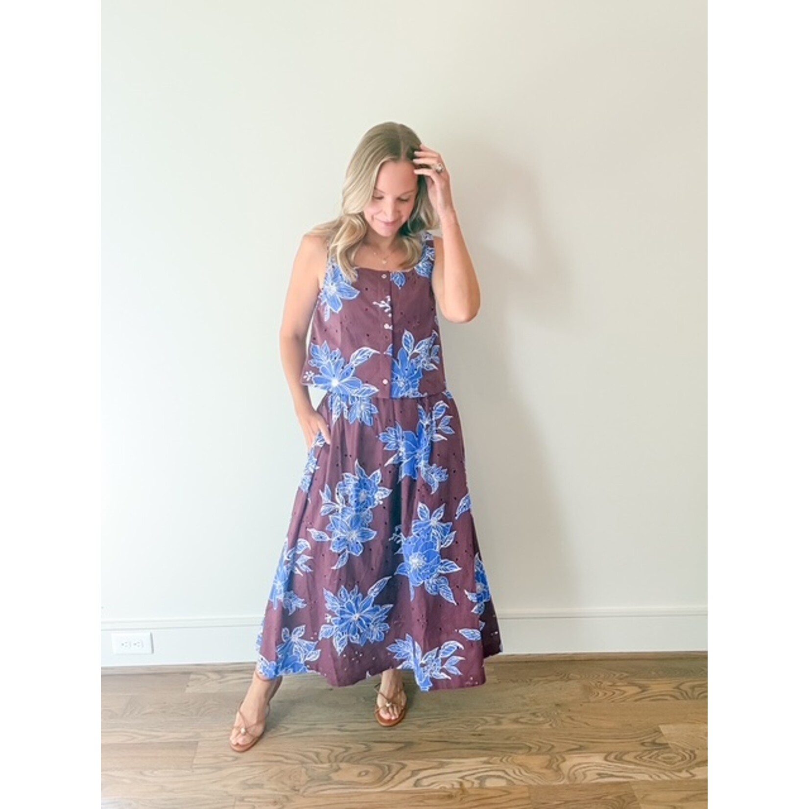 Willow Wine Floral Skirt