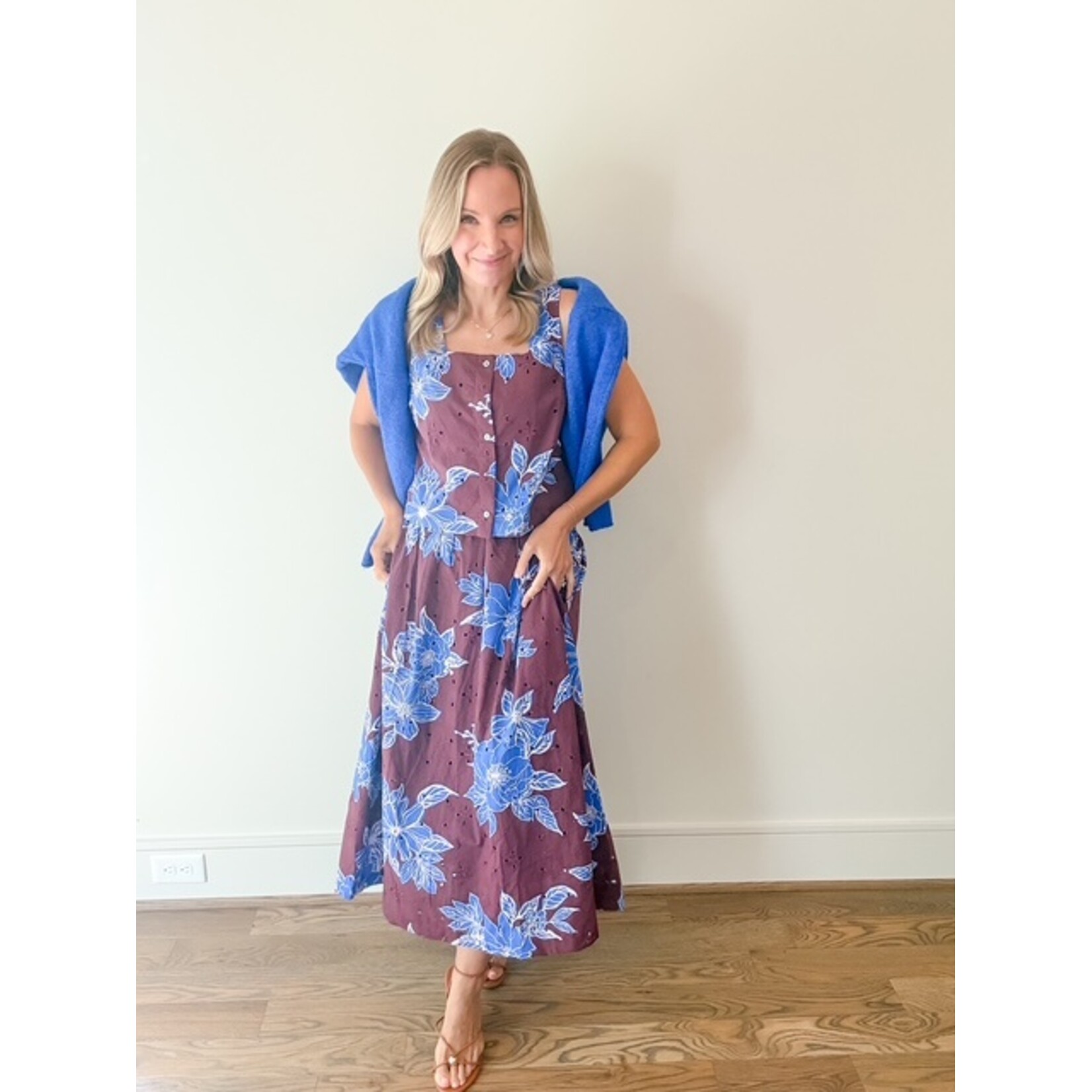 Willow Wine Floral Skirt