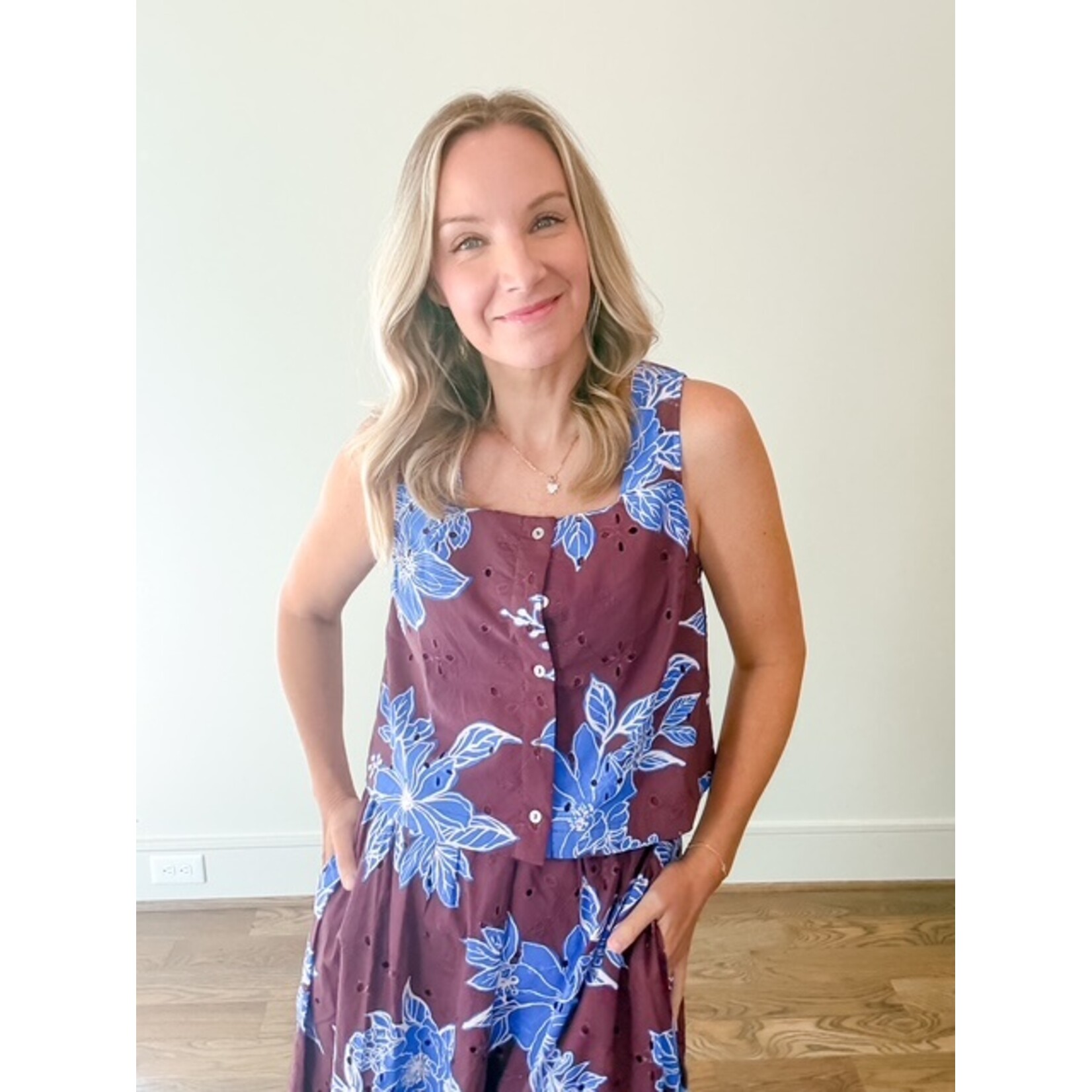 Willow Wine Floral Top